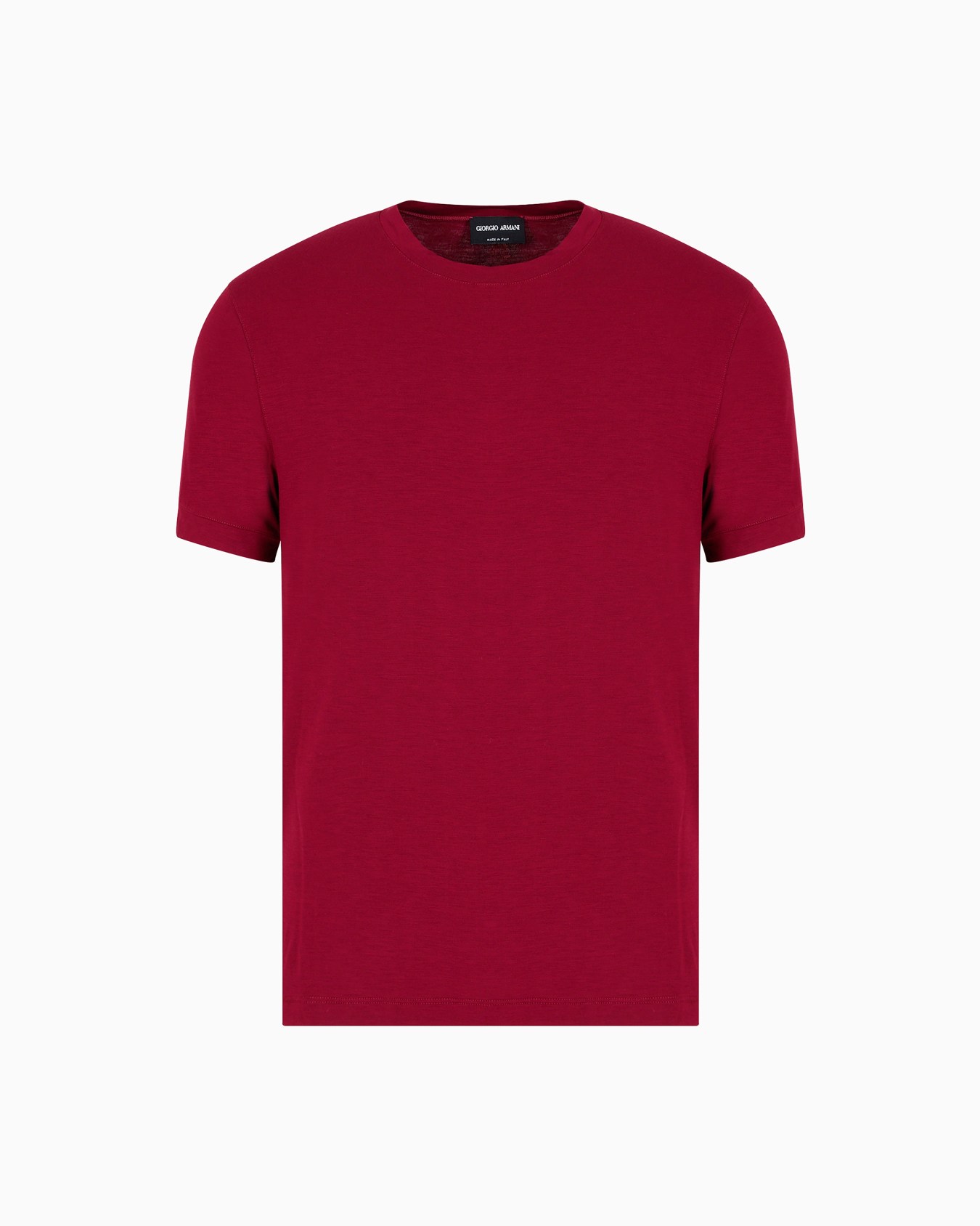 Crew-neck short-sleeved T-shirt in stretch viscose jersey Slide 0