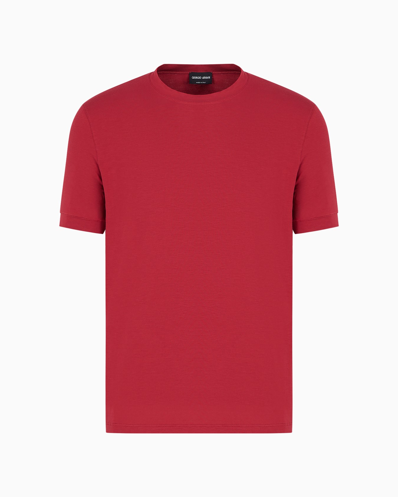 Crew-neck long-sleeved T-shirt in stretch viscose jersey Slide 0