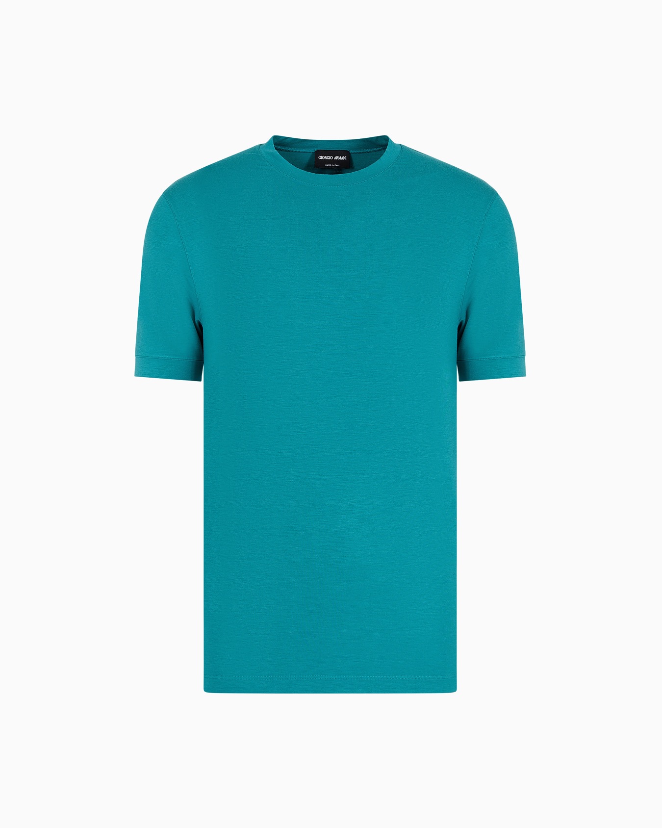 Crew-neck short-sleeved T-shirt in stretch viscose jersey Slide 0