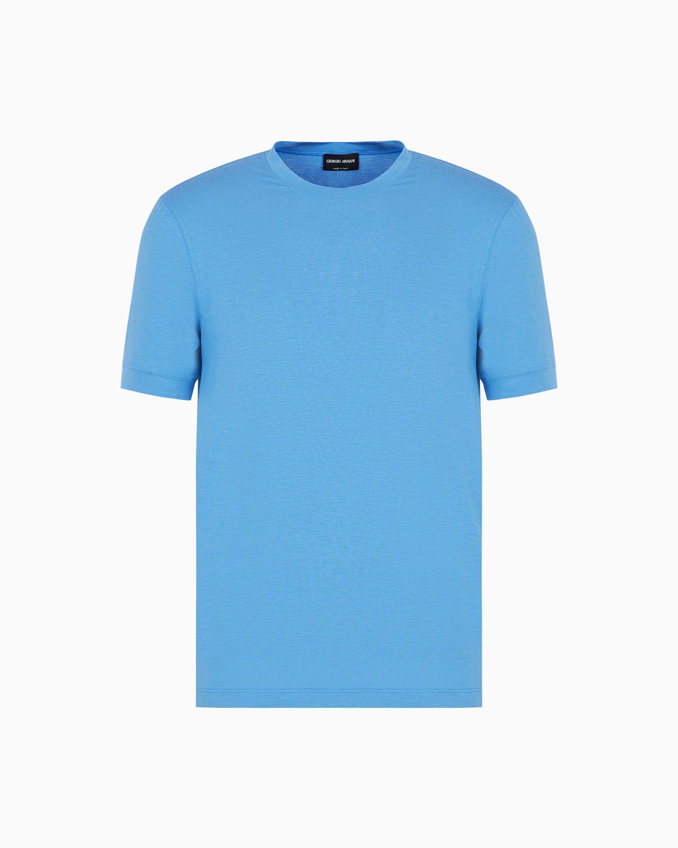 Crew-neck short-sleeved T-shirt in stretch viscose jersey Slide 0