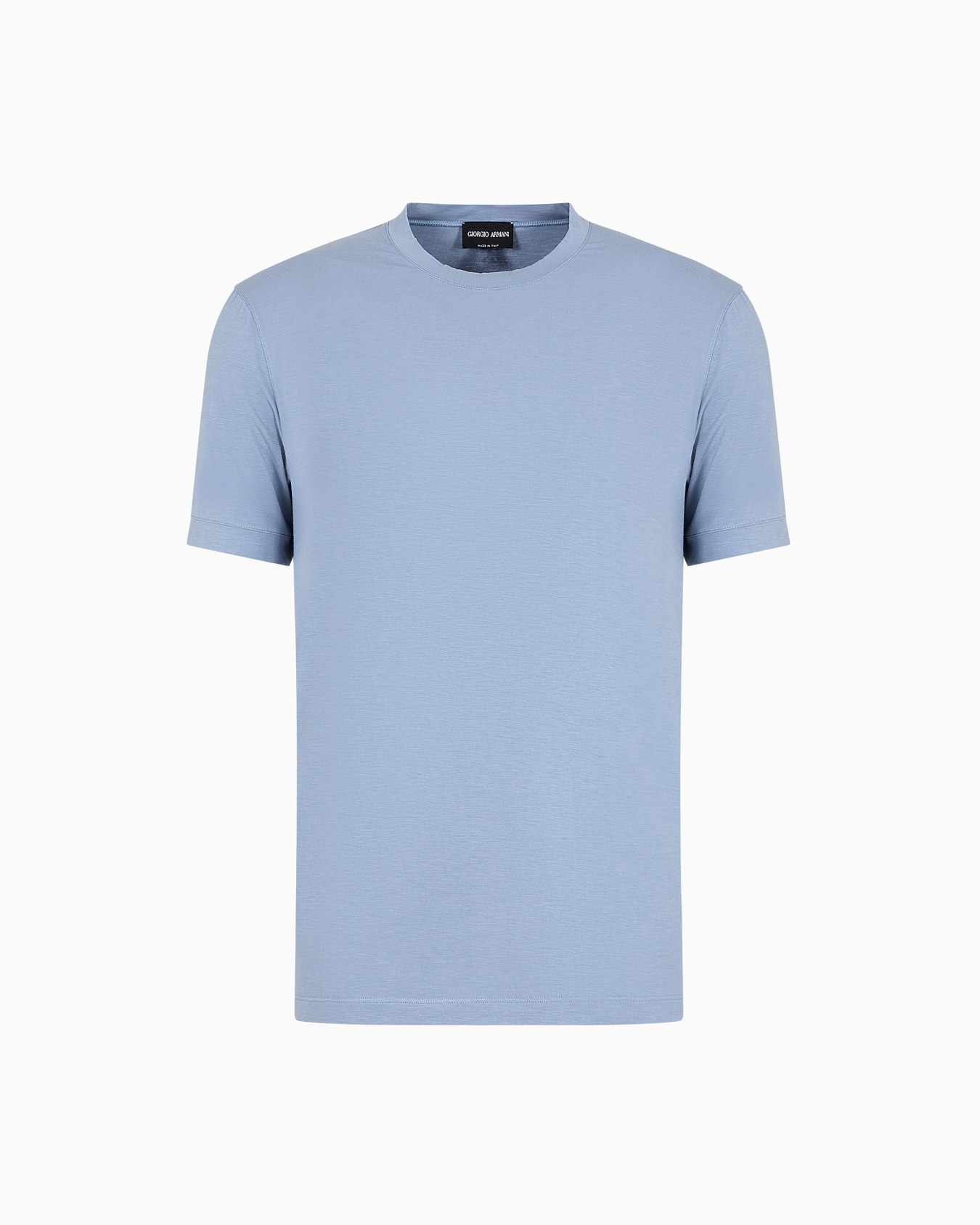 Crew-neck short-sleeved T-shirt in stretch viscose jersey Diapositiva 0