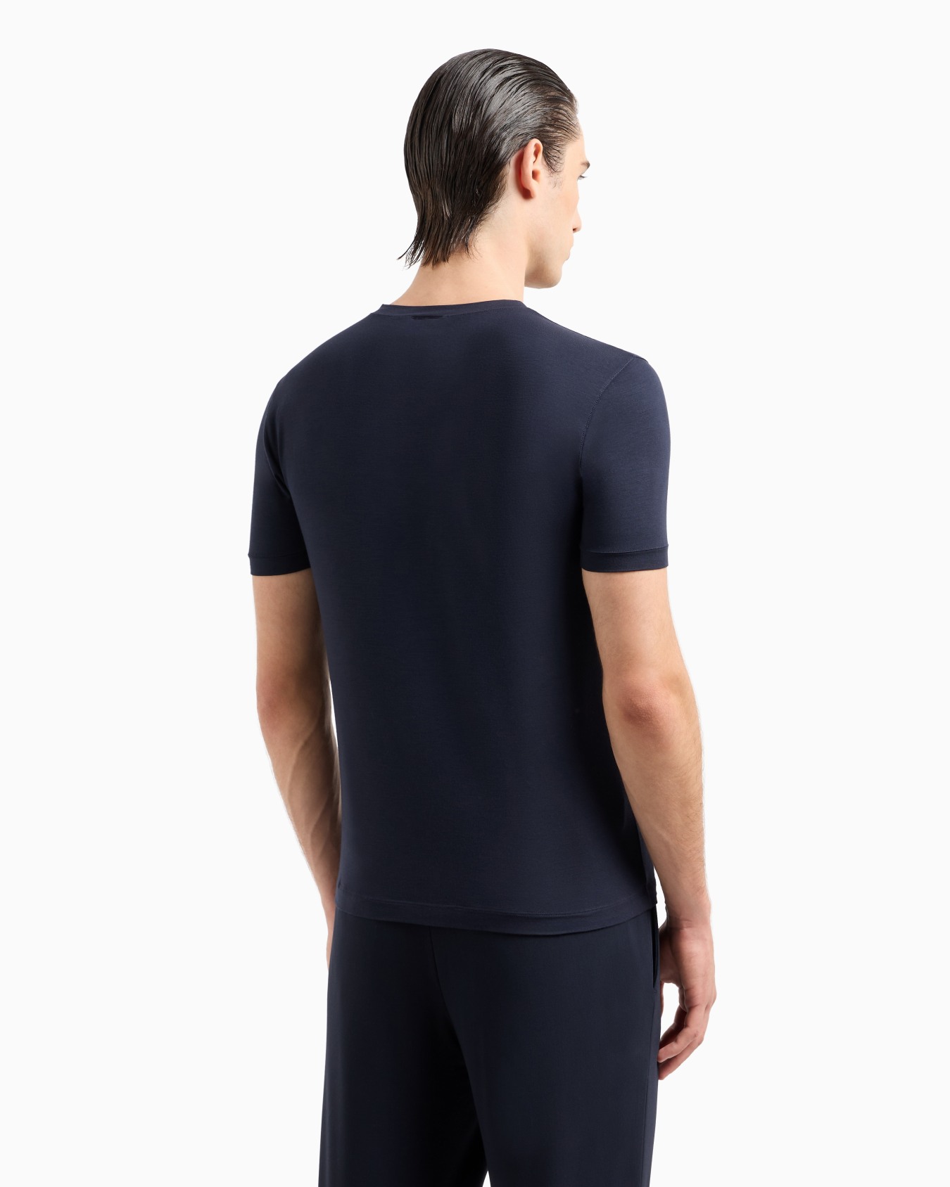 T-shirt con scollo a V Icon in jersey di viscosa stretch Slide 2