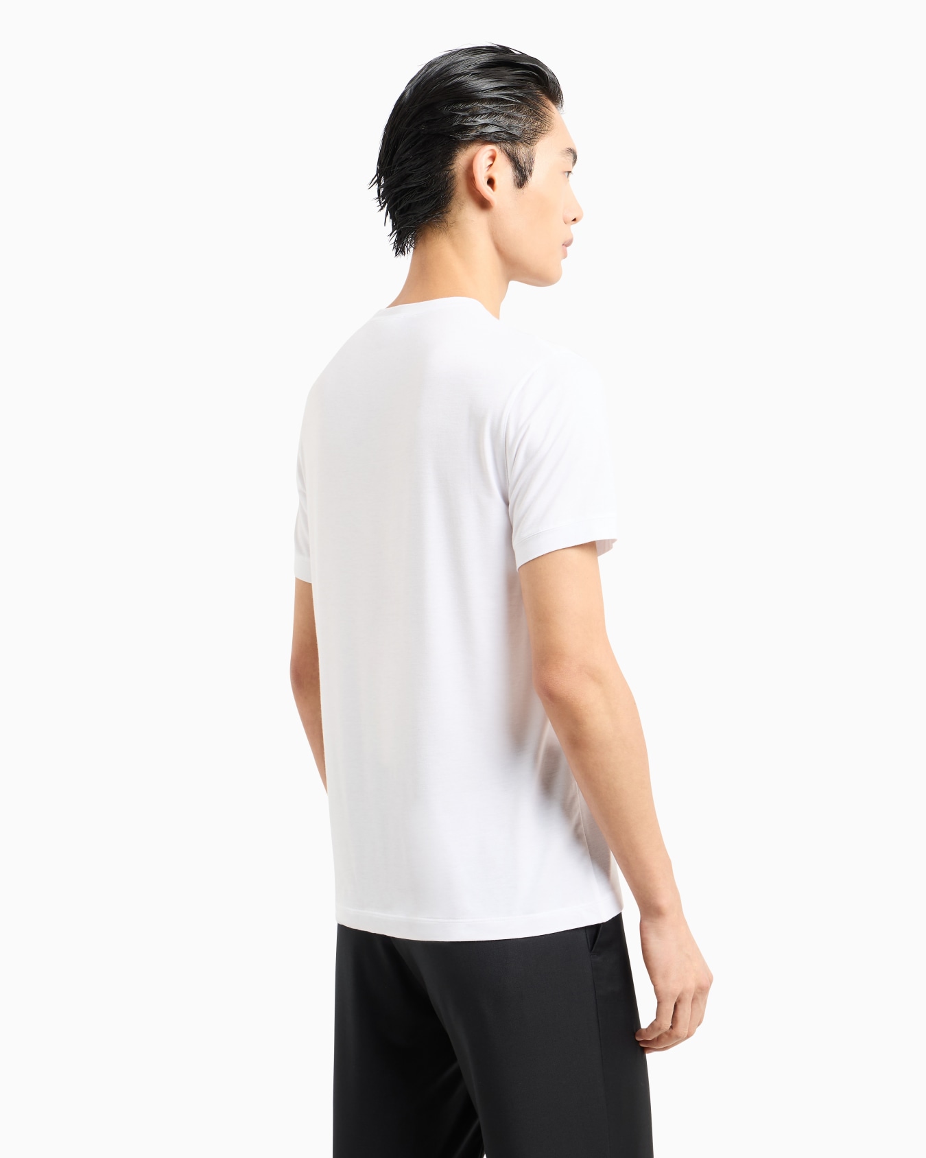 V-neck T-shirt Icon in stretch viscose jersey Slide 2