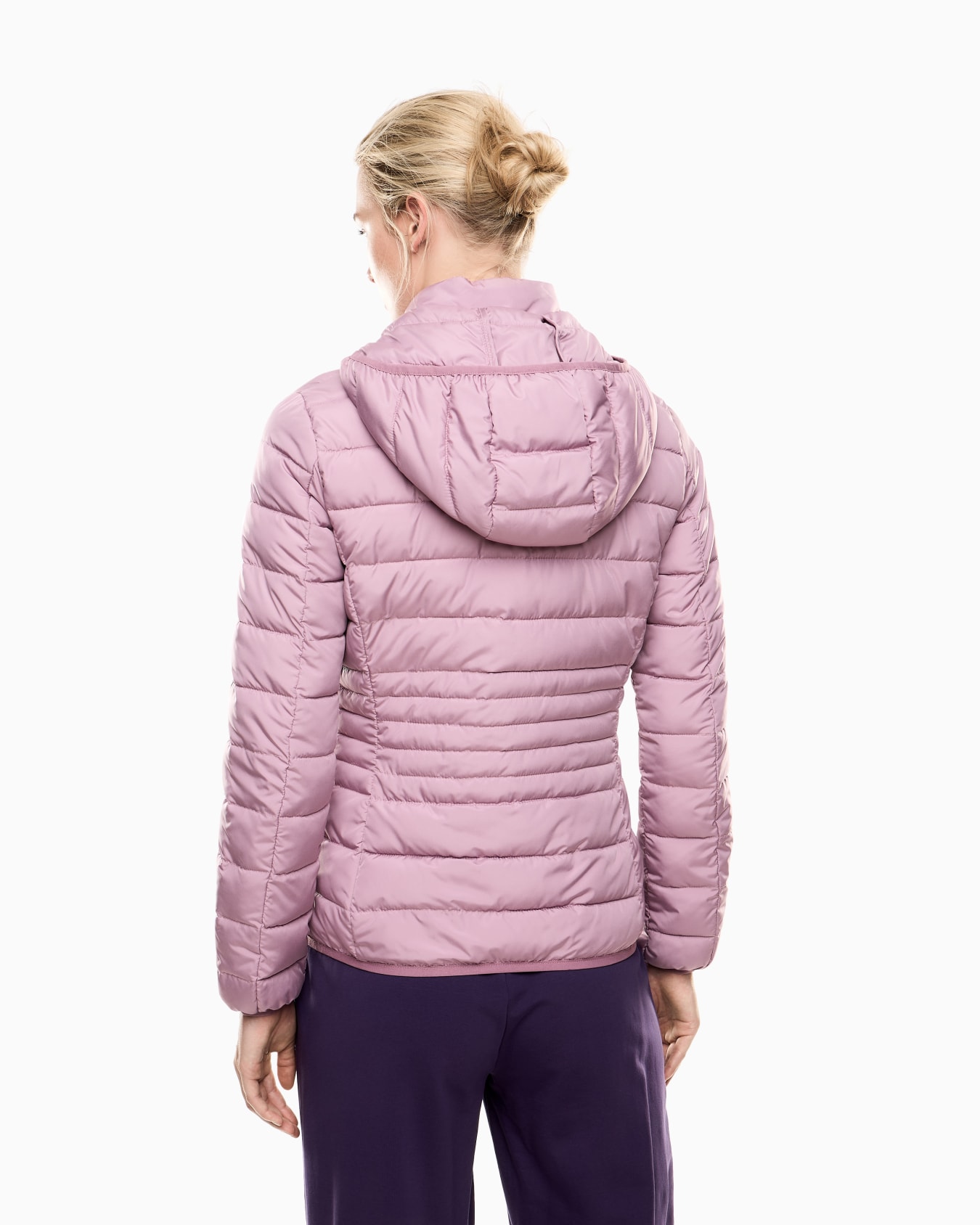 Core Lady recycled technical fabric padded hooded jacket Slide 2