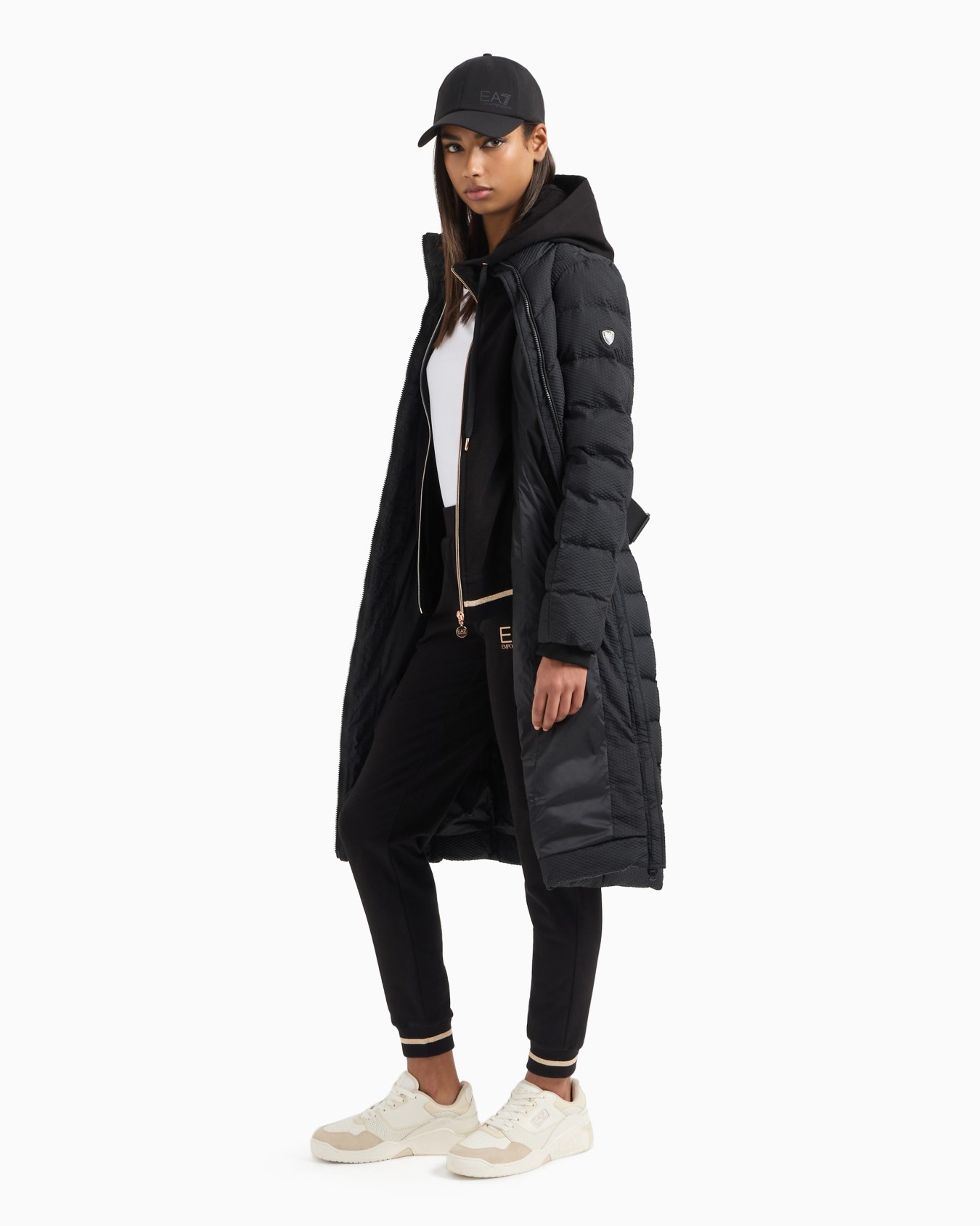 Stretch-cotton hooded Core Lady sweatshirt Slide 3