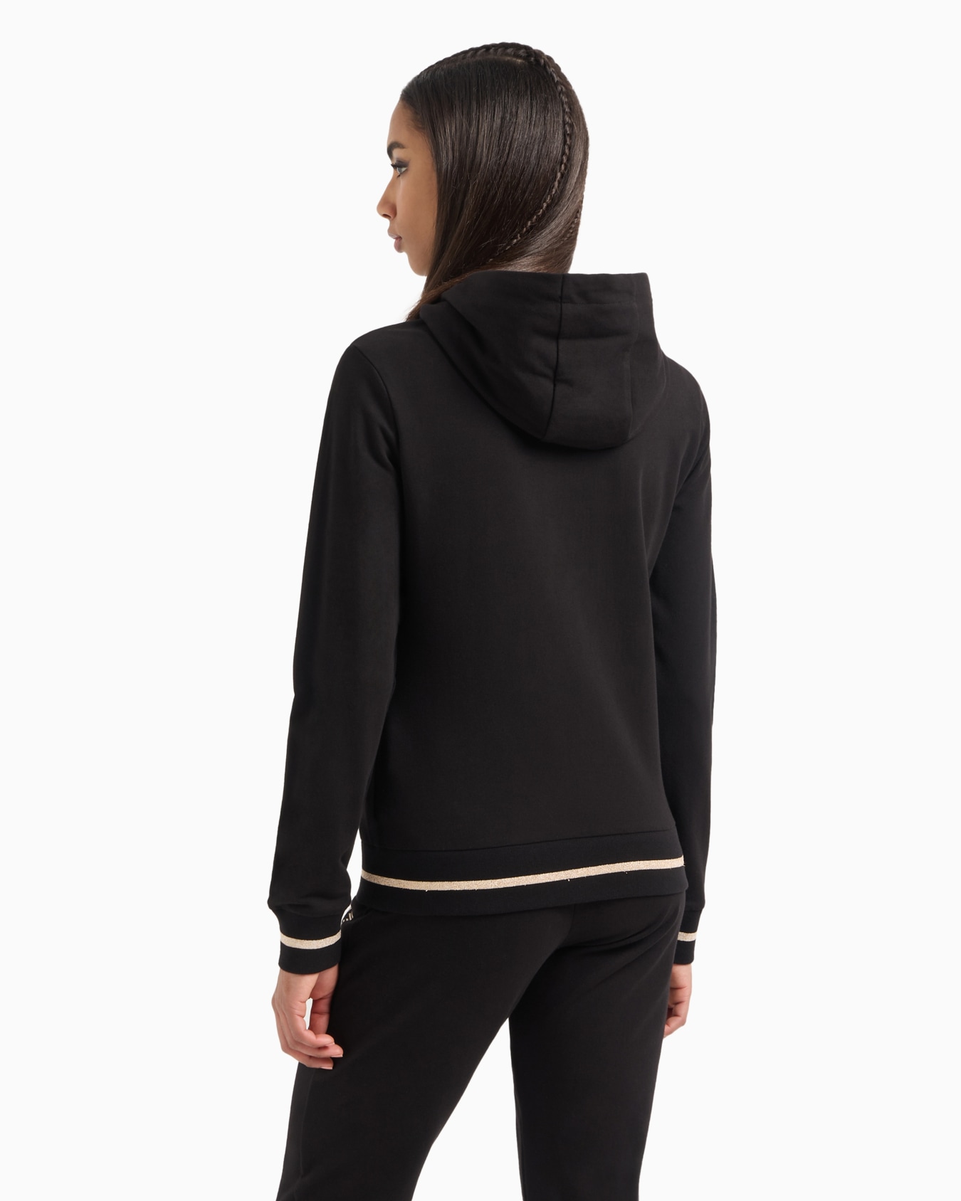 Stretch-cotton hooded Core Lady sweatshirt Slide 2