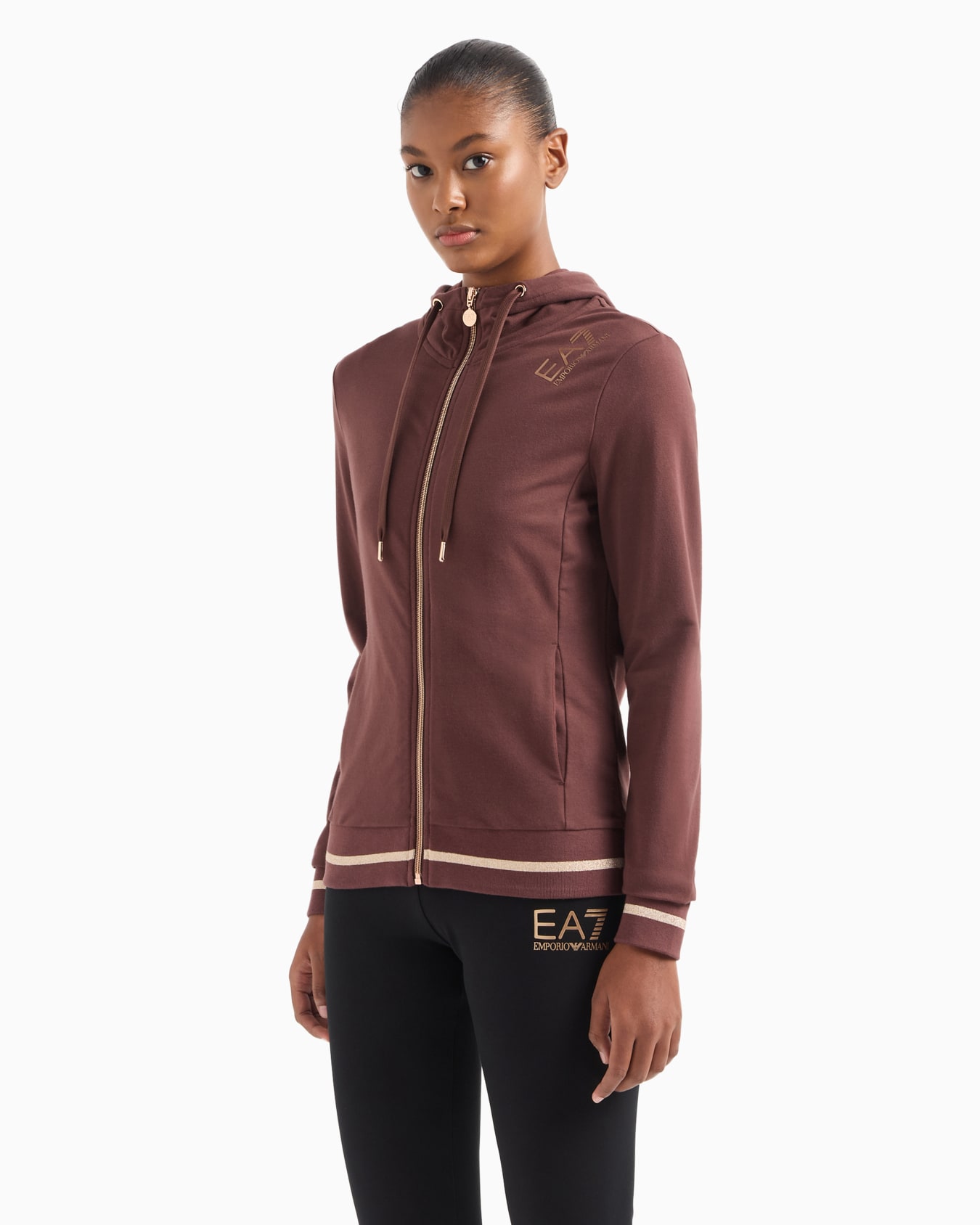 Stretch-cotton hooded Core Lady sweatshirt Slide 1