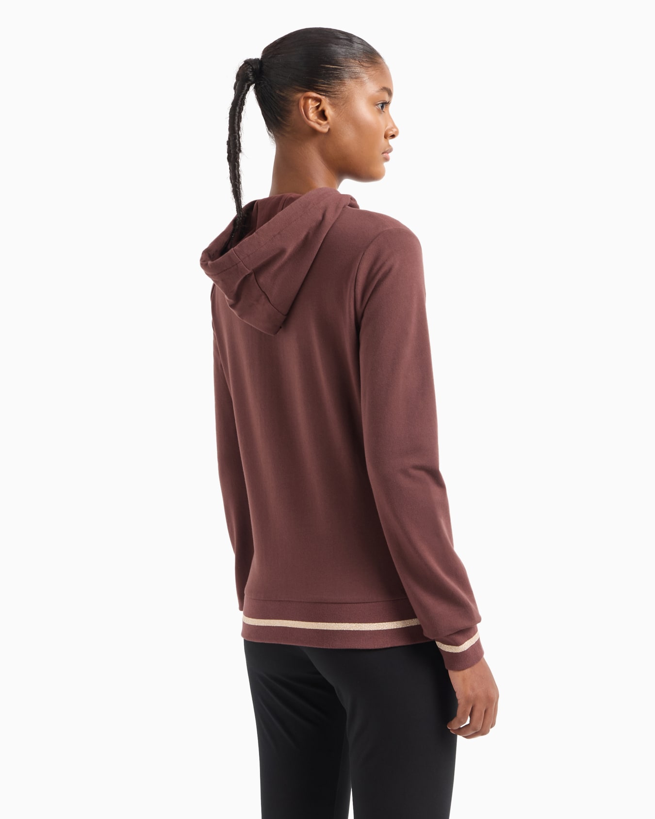 Stretch-cotton hooded Core Lady sweatshirt Slide 2