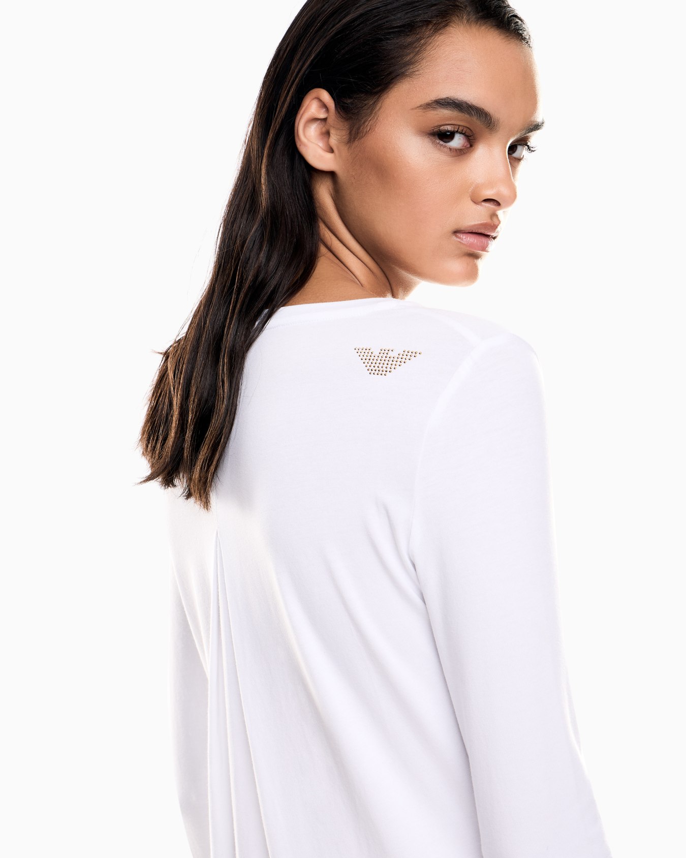 Evolution stretch cotton and modal long-sleeved T-shirt Slide 4