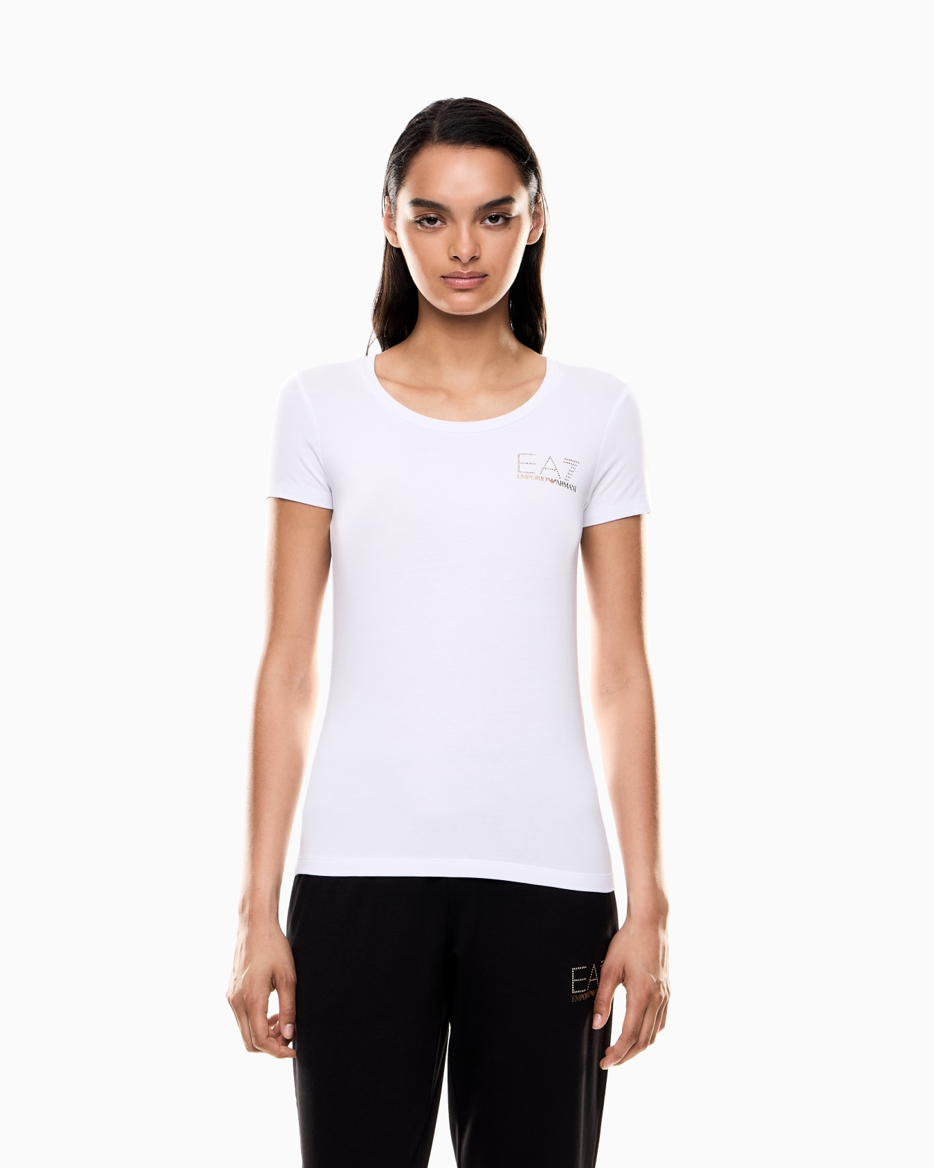 Evolution crew-neck T-shirt in a stretch cotton and modal blend Slide 3