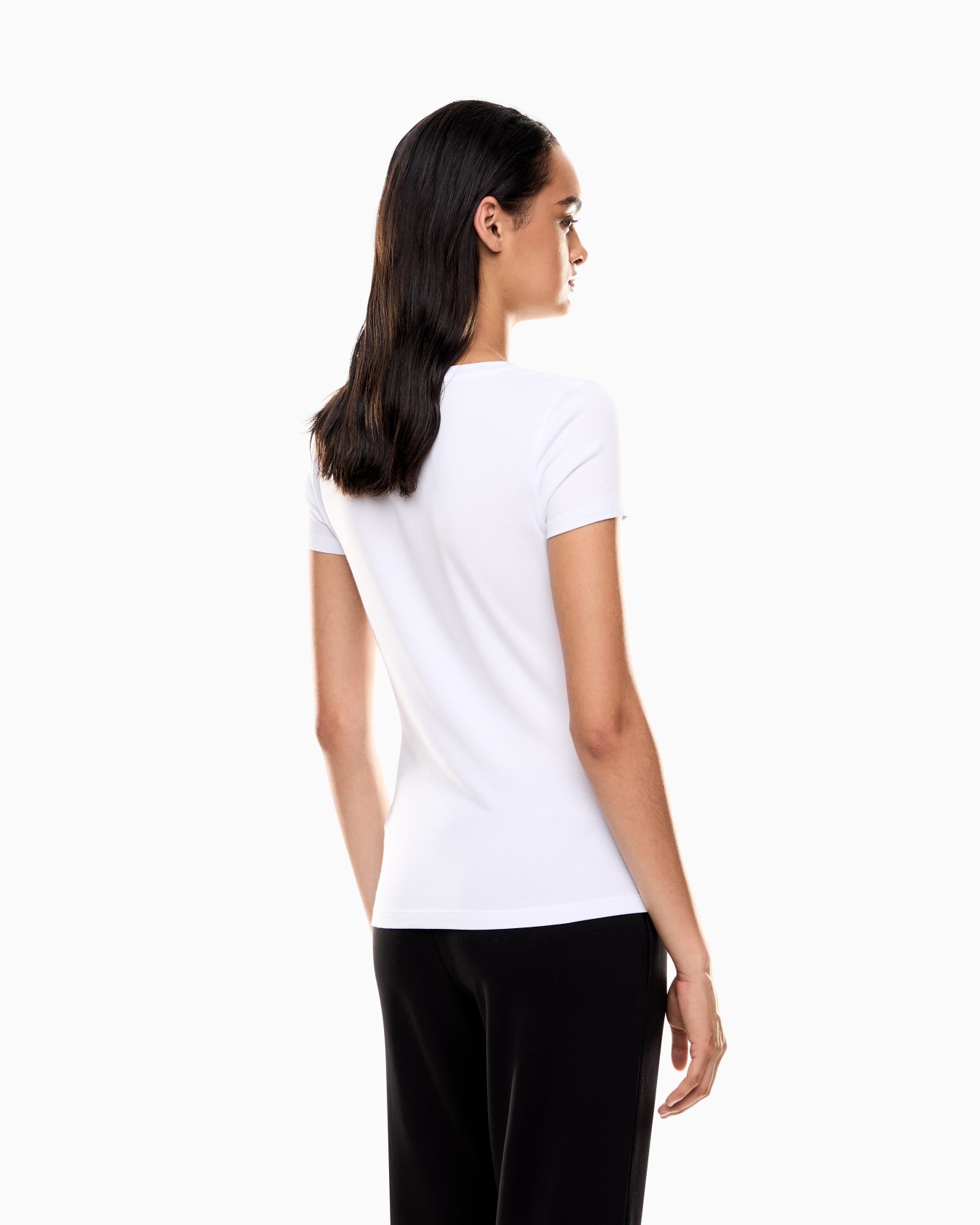 Evolution crew-neck T-shirt in a stretch cotton and modal blend Slide 2