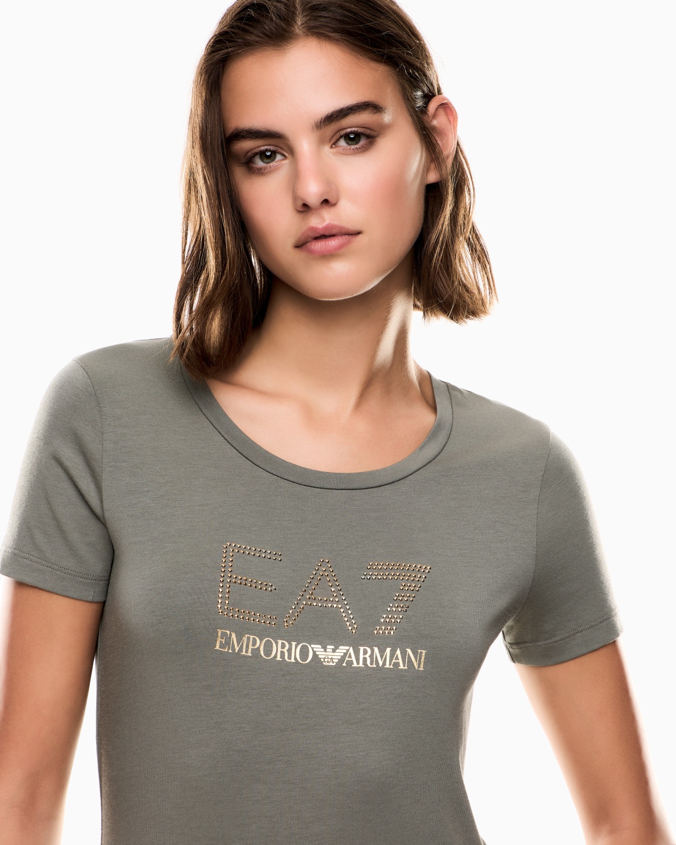Evolution stretch cotton and modal blend T-shirt with oversized logo Slide 4