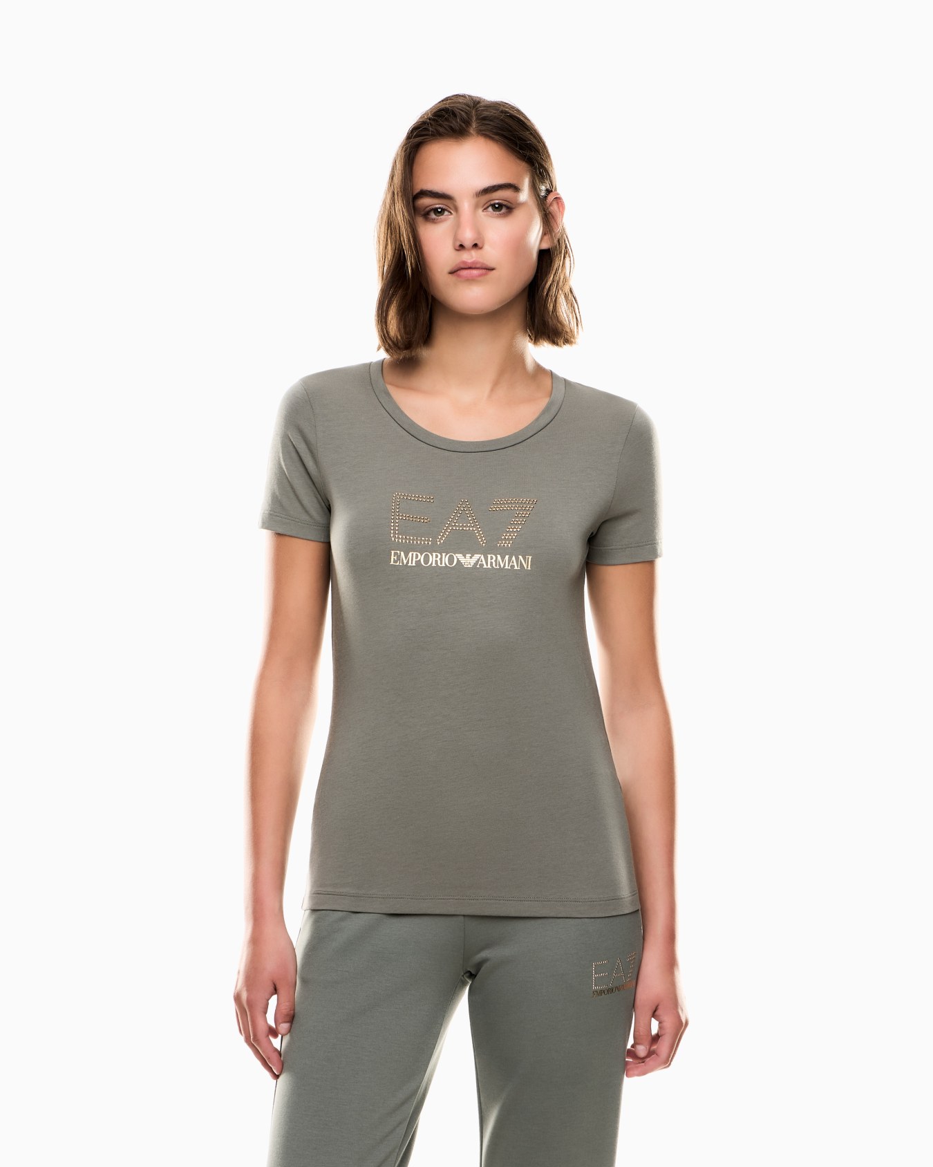 Evolution stretch cotton and modal blend T-shirt with oversized logo Slide 3