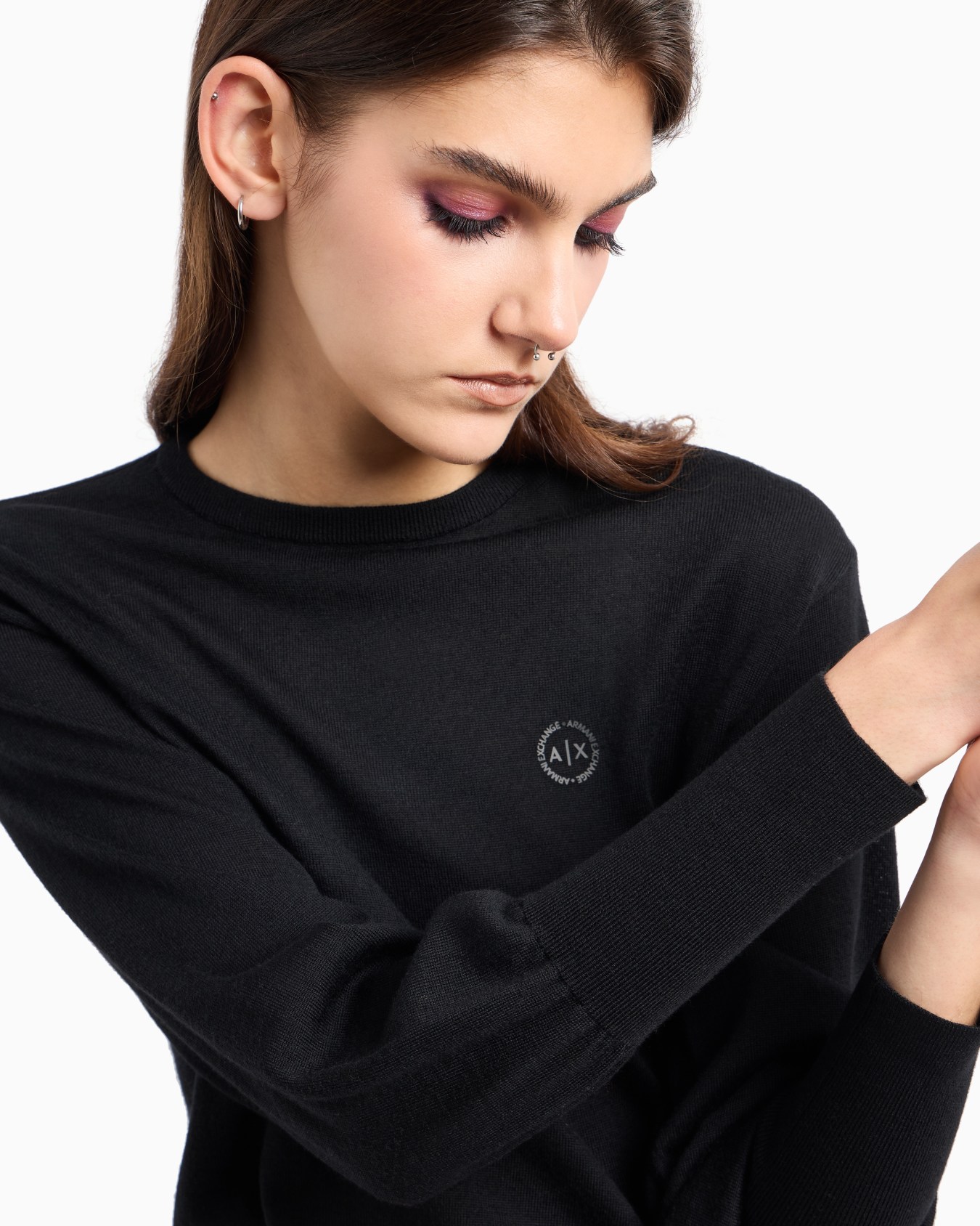 Short knitted dress with round embroidered logo Slide 4