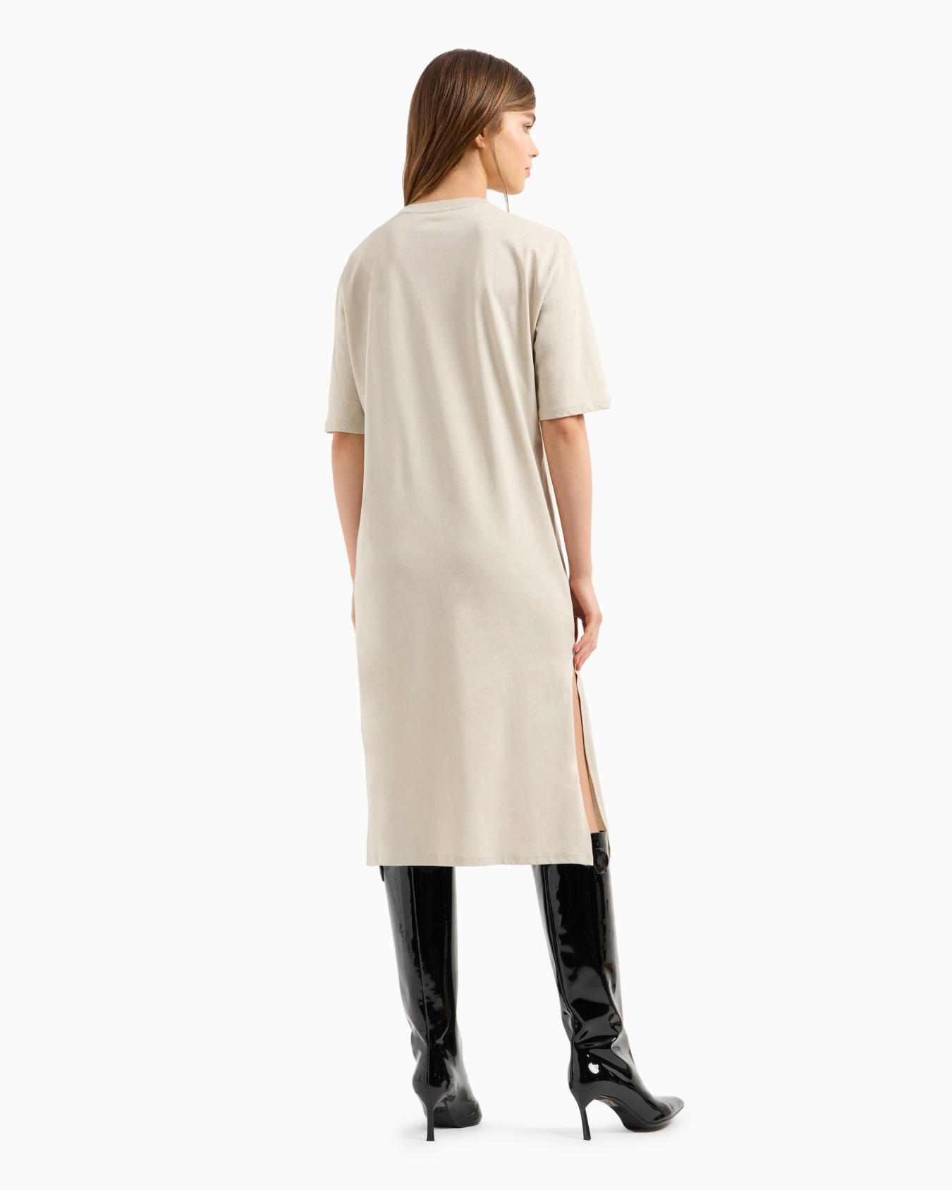 Jersey T-dress with Milano/New York logo Slide 2