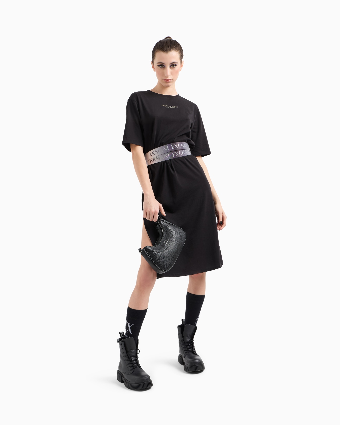 Jersey T-dress with Milano/New York logo Slide 1