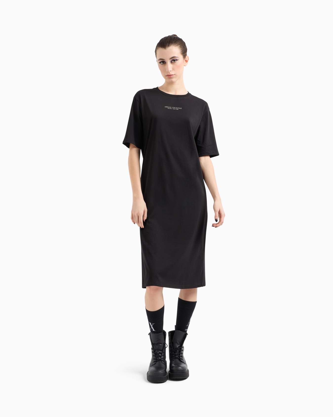 Jersey T-dress with Milano/New York logo Slide 3