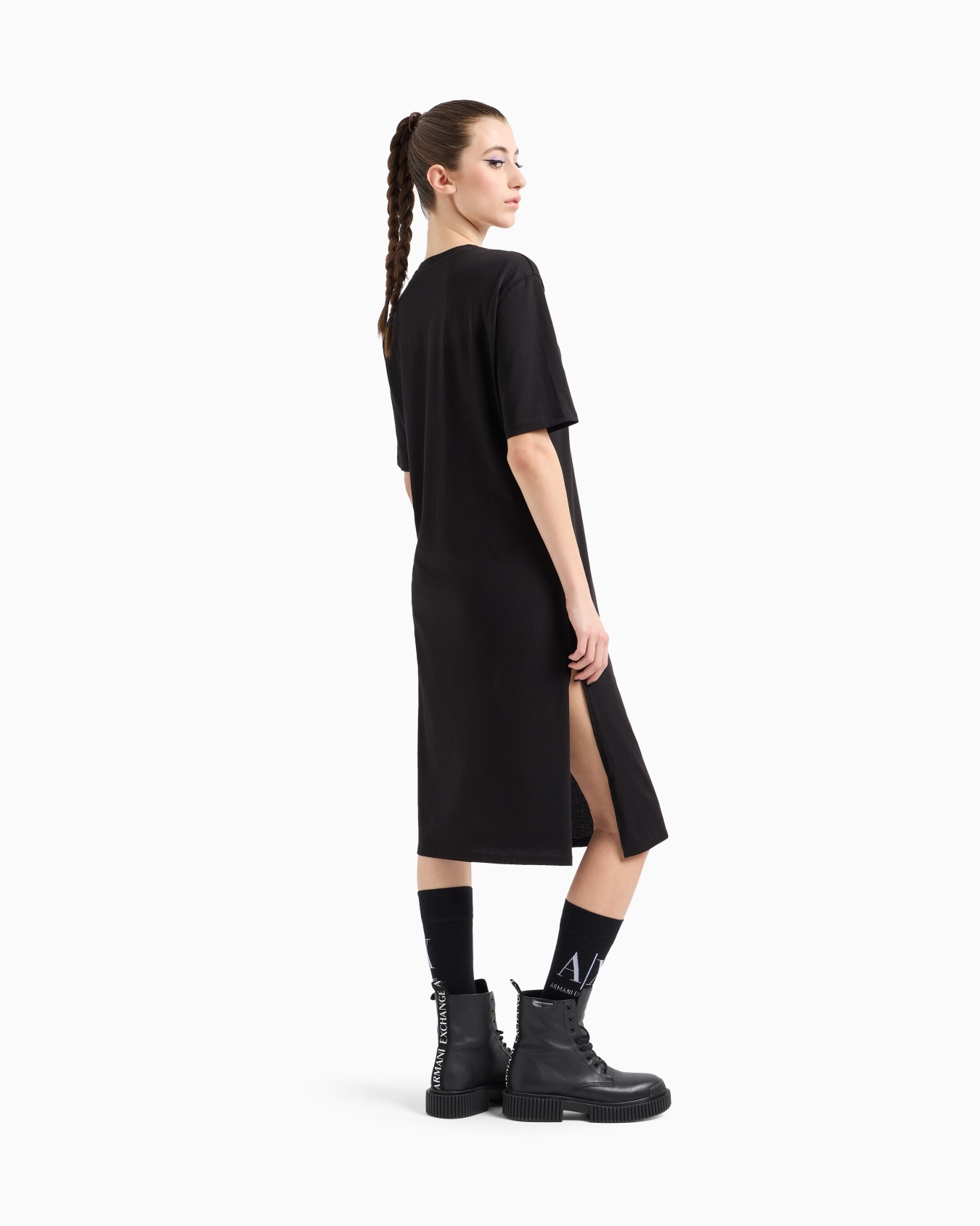 Jersey T-dress with Milano/New York logo Slide 2