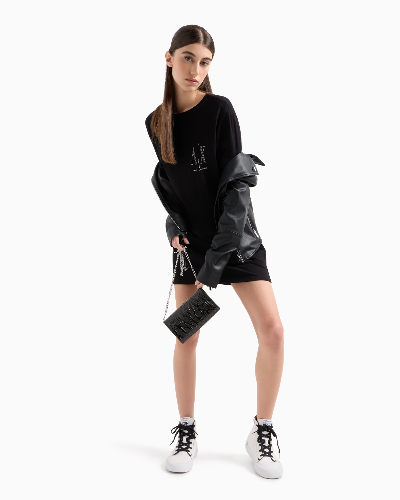 Jersey T-dress with studded logo Slide 3