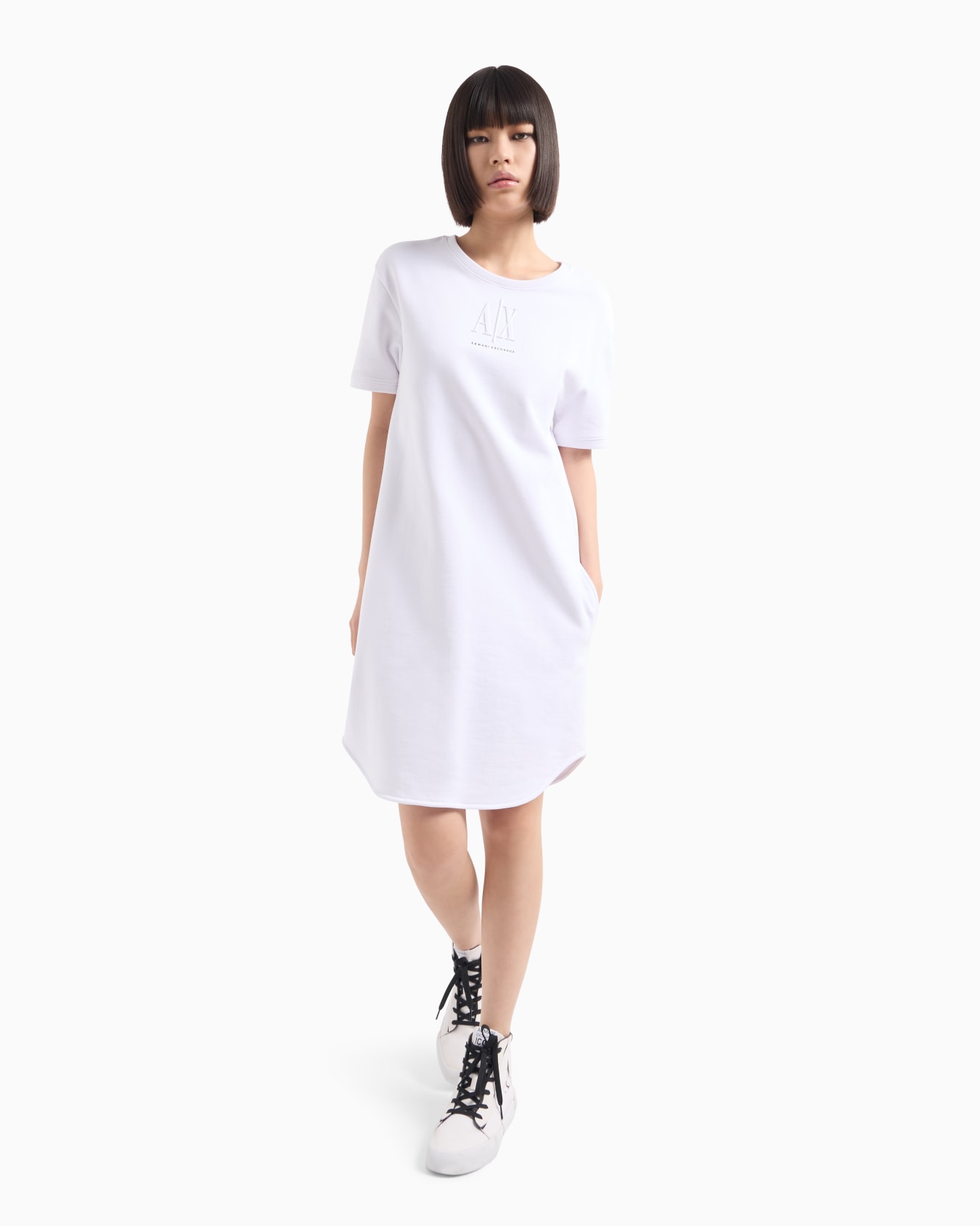 Abito t-dress in jersey con logo in rilievo Slide 1