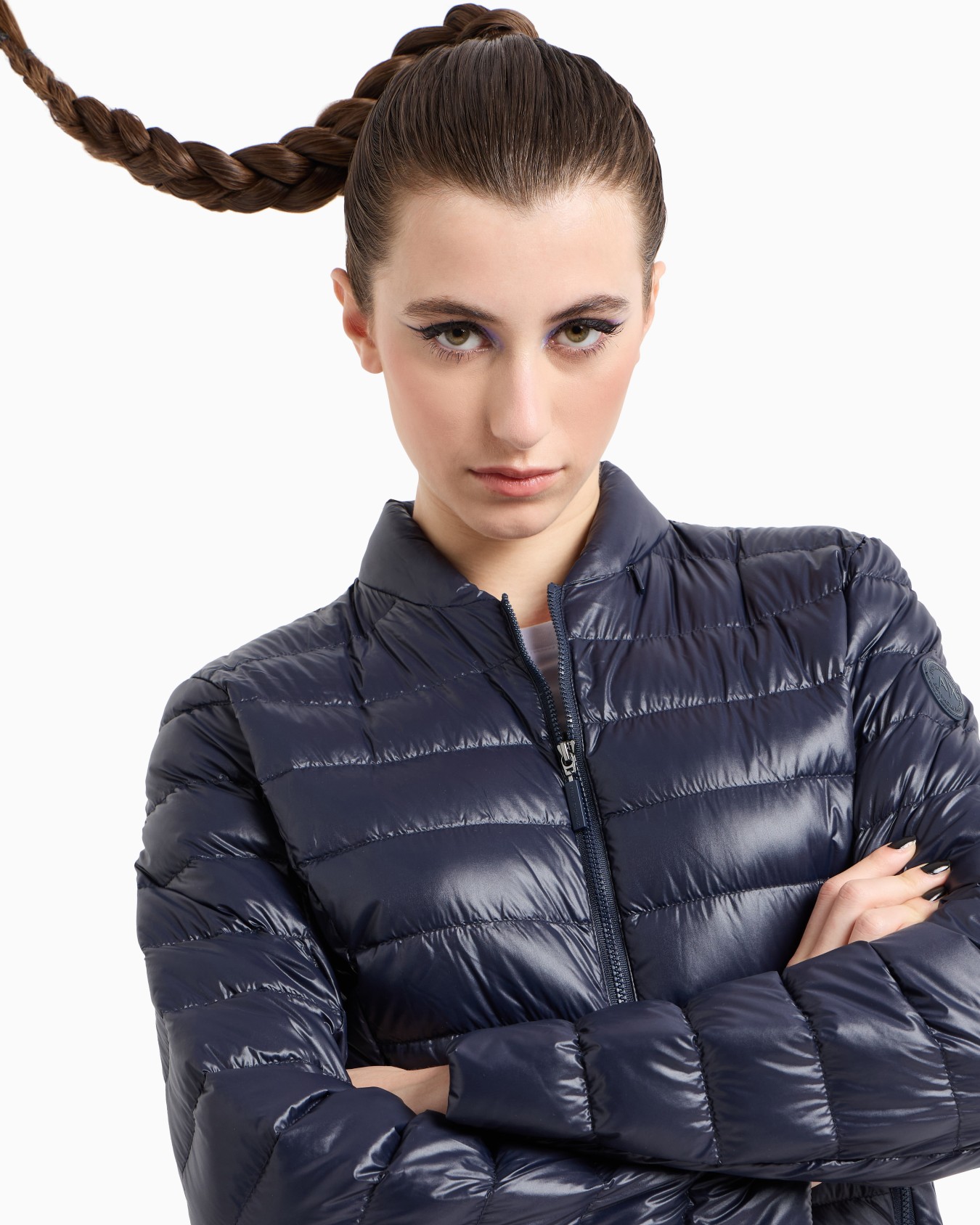 Shiny fabric down jacket Slide 4