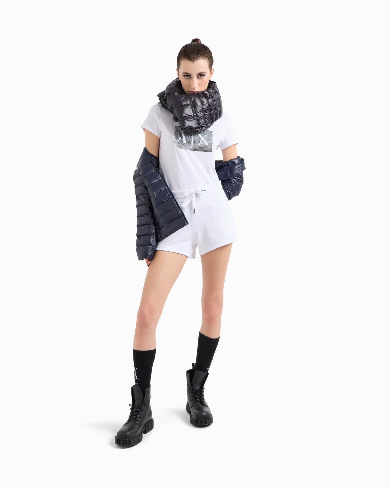 Shiny fabric down jacket Slide 1