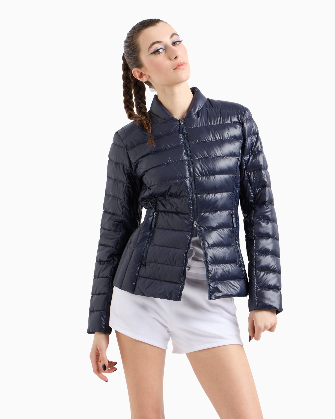 Shiny fabric down jacket Slide 3