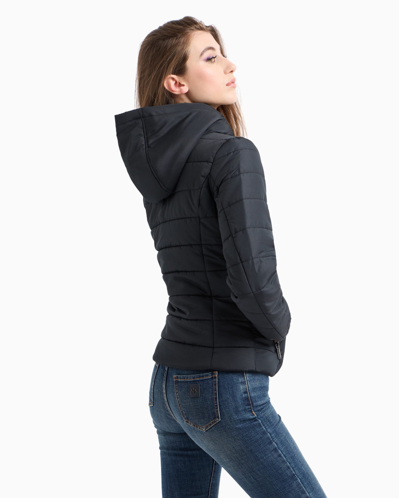 Padded and quilted jacket with hood Slide 2