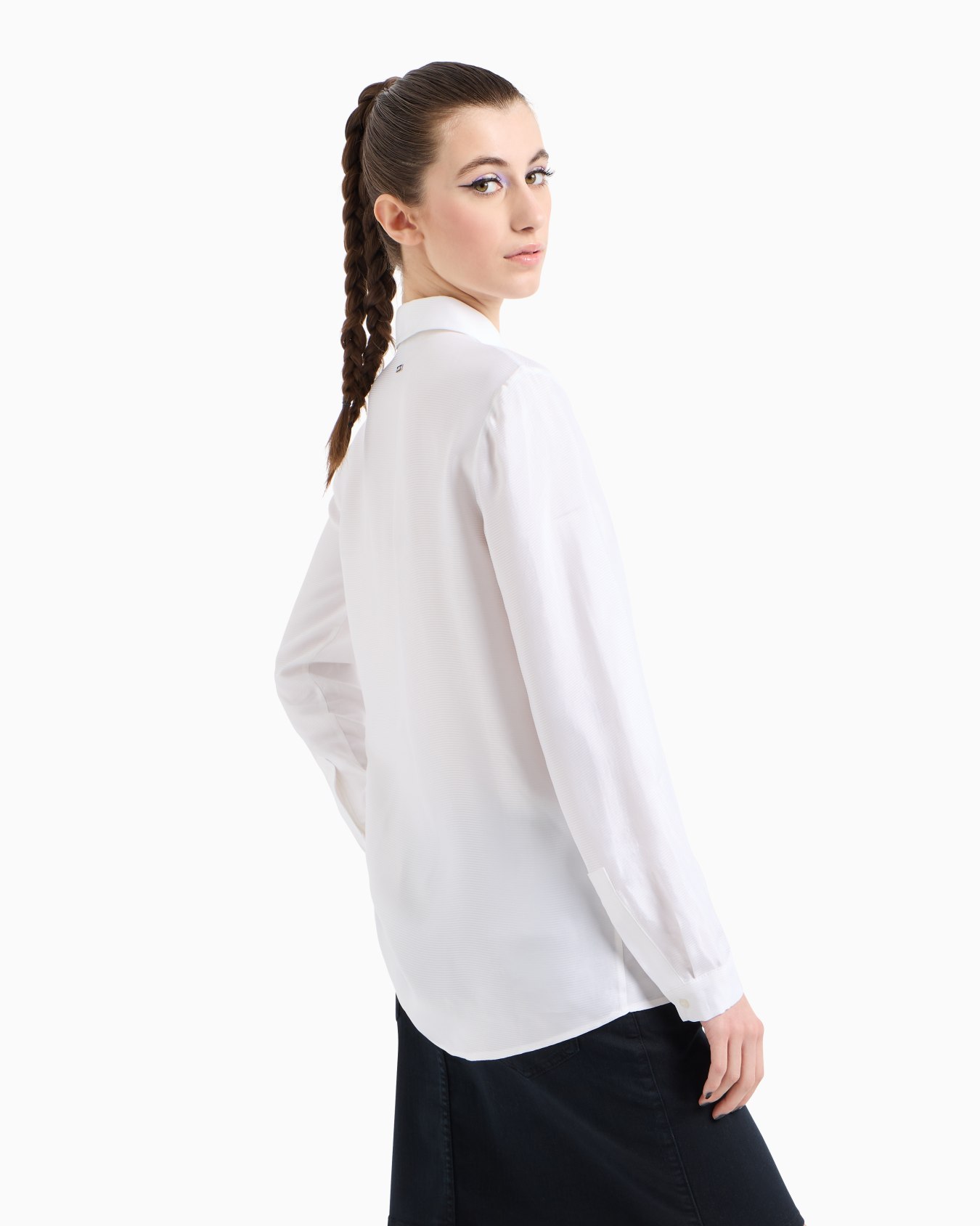 Slim fit shirt in micro-print voile Slide 2