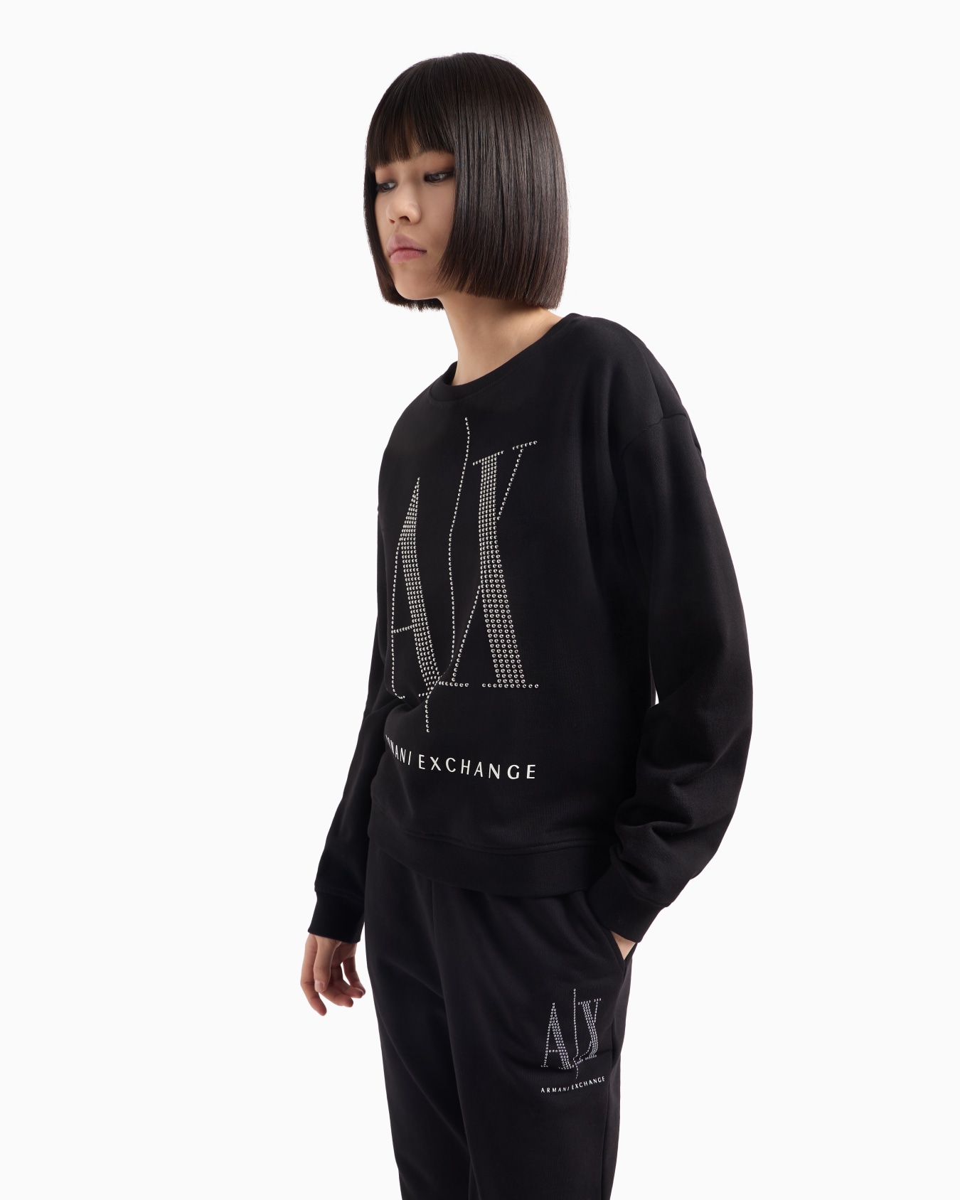 Icon Project French terry sweatshirt with rhinestone logo Slide 1