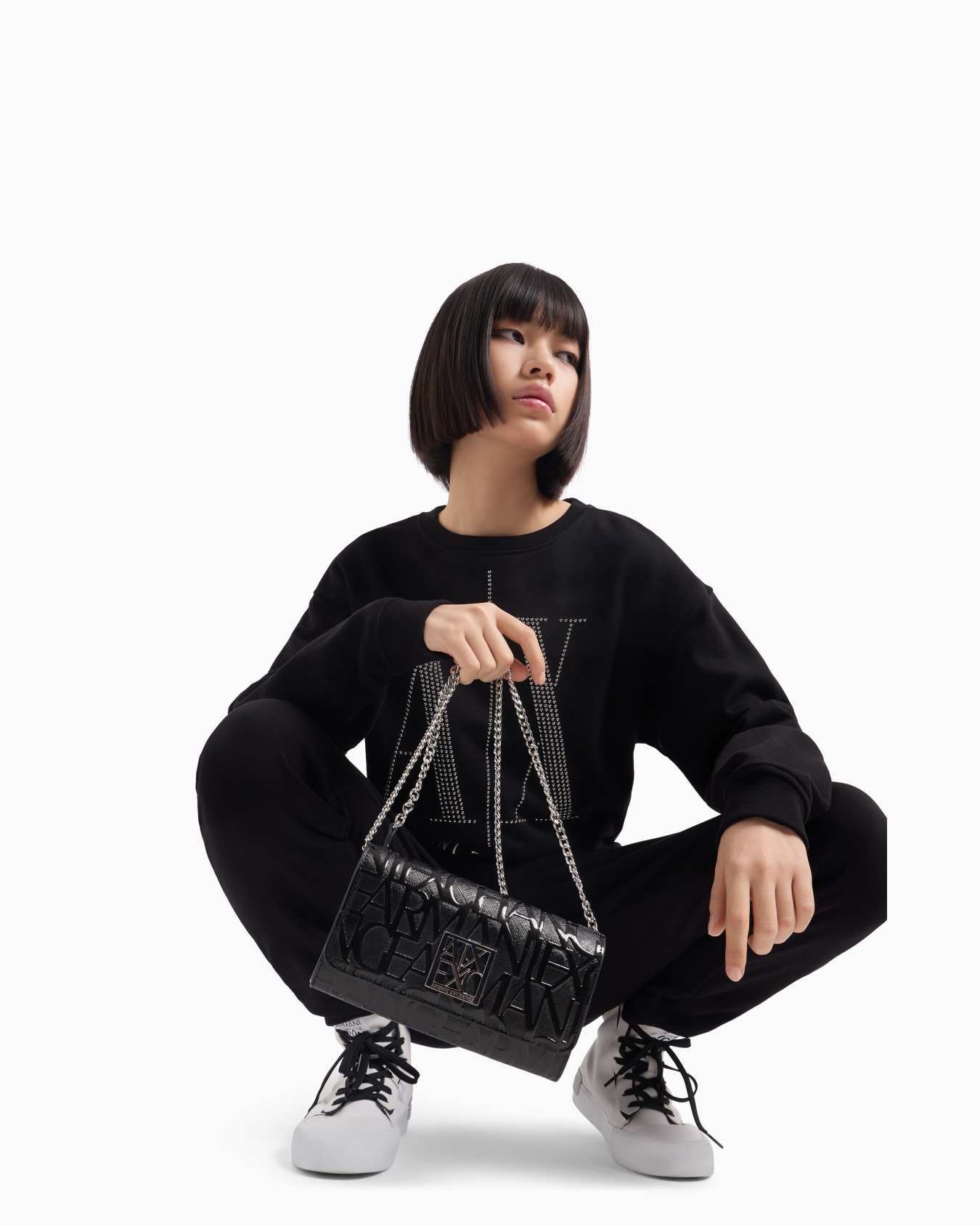 Icon Project French terry sweatshirt with rhinestone logo Slide 3