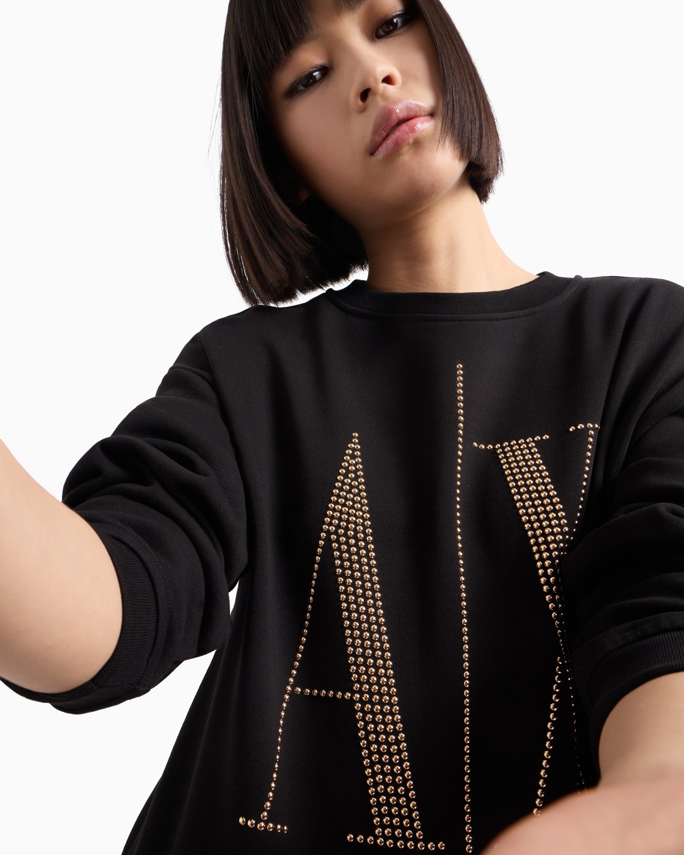 Icon Project French terry sweatshirt with rhinestone logo Slide 4