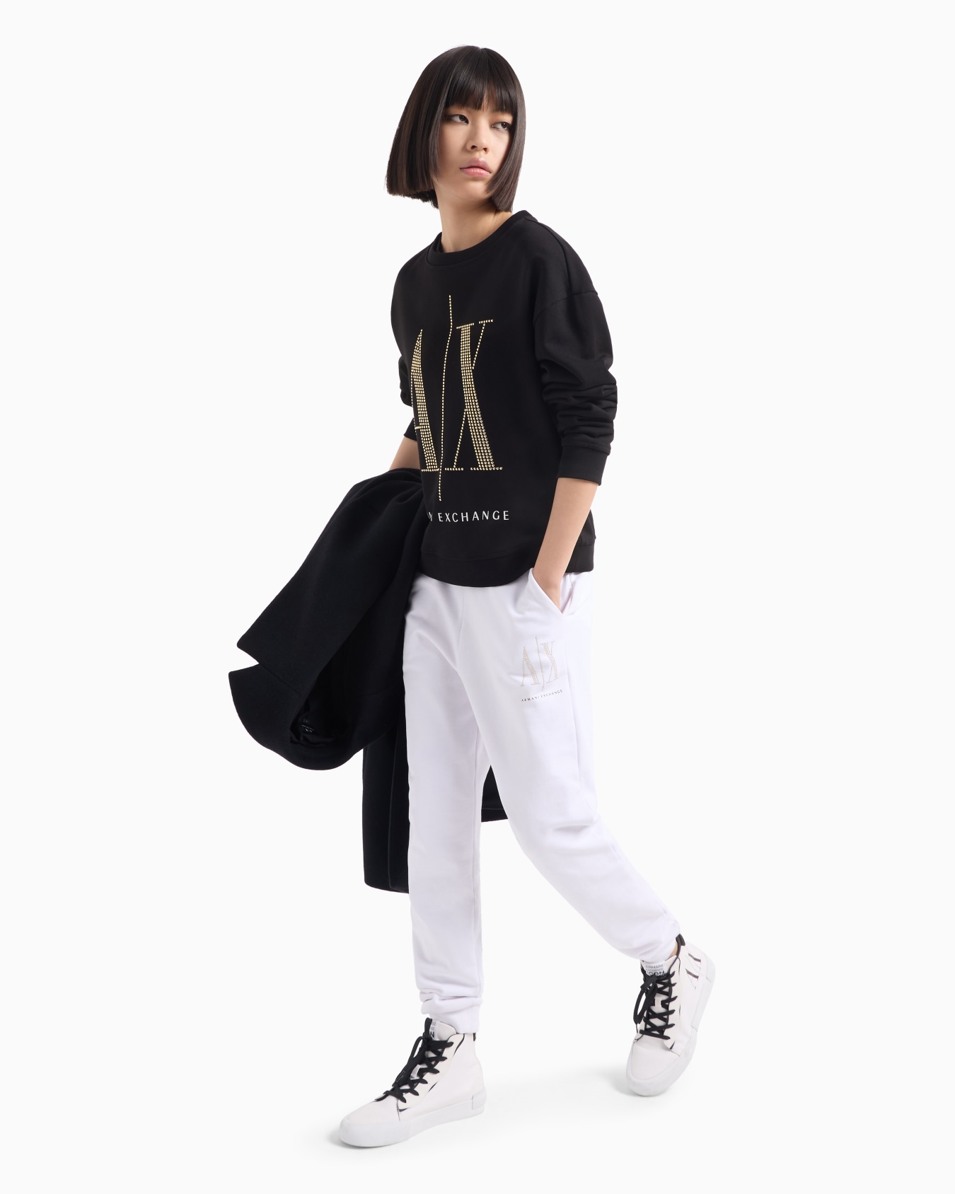 Icon Project French terry sweatshirt with rhinestone logo Slide 3