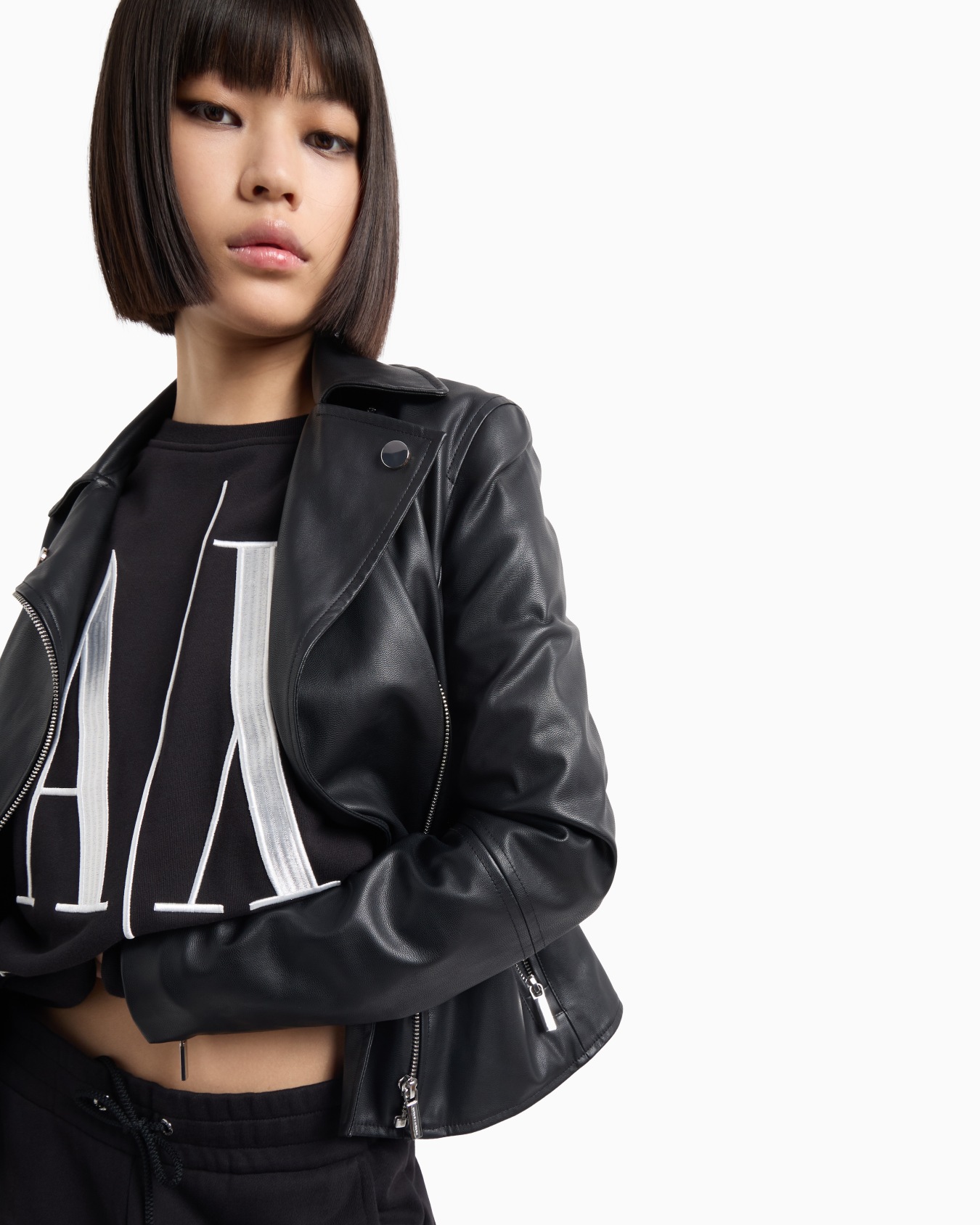 Stretch fabric zip-up hoodie Slide 4