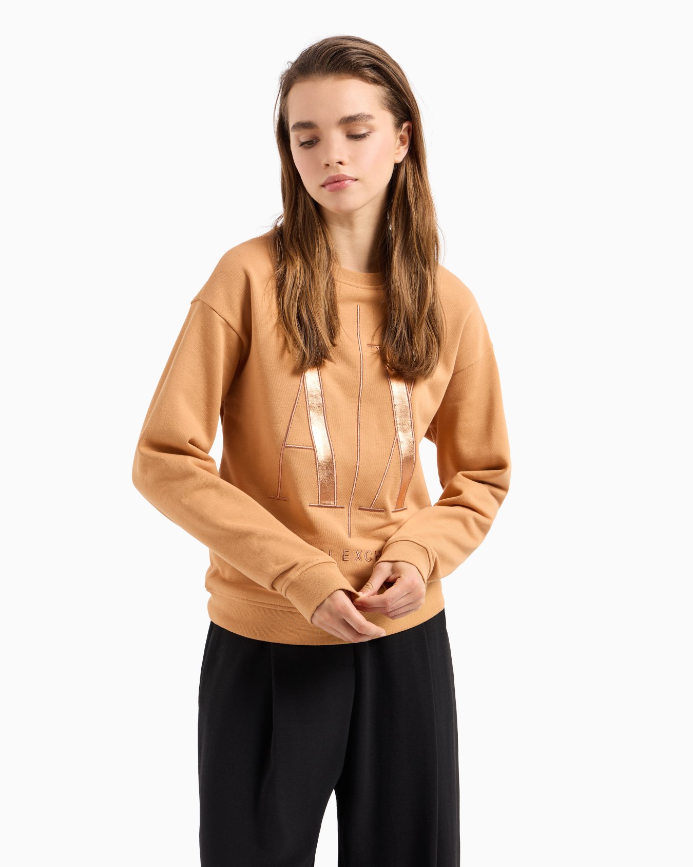 Stretch fabric zip-up hoodie Slide 1