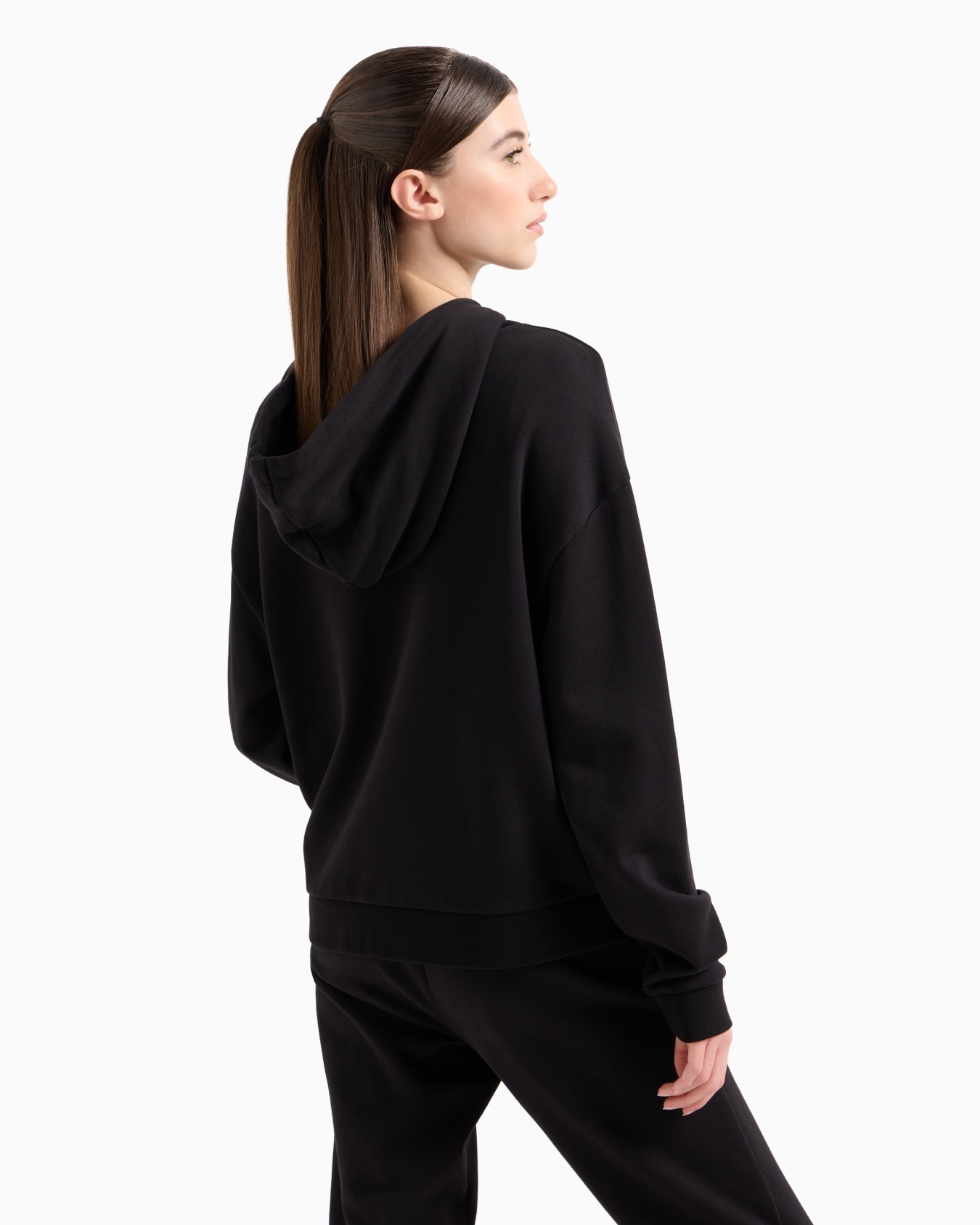 Sweatshirt in French terry fabric with diagonal logo Slide 2