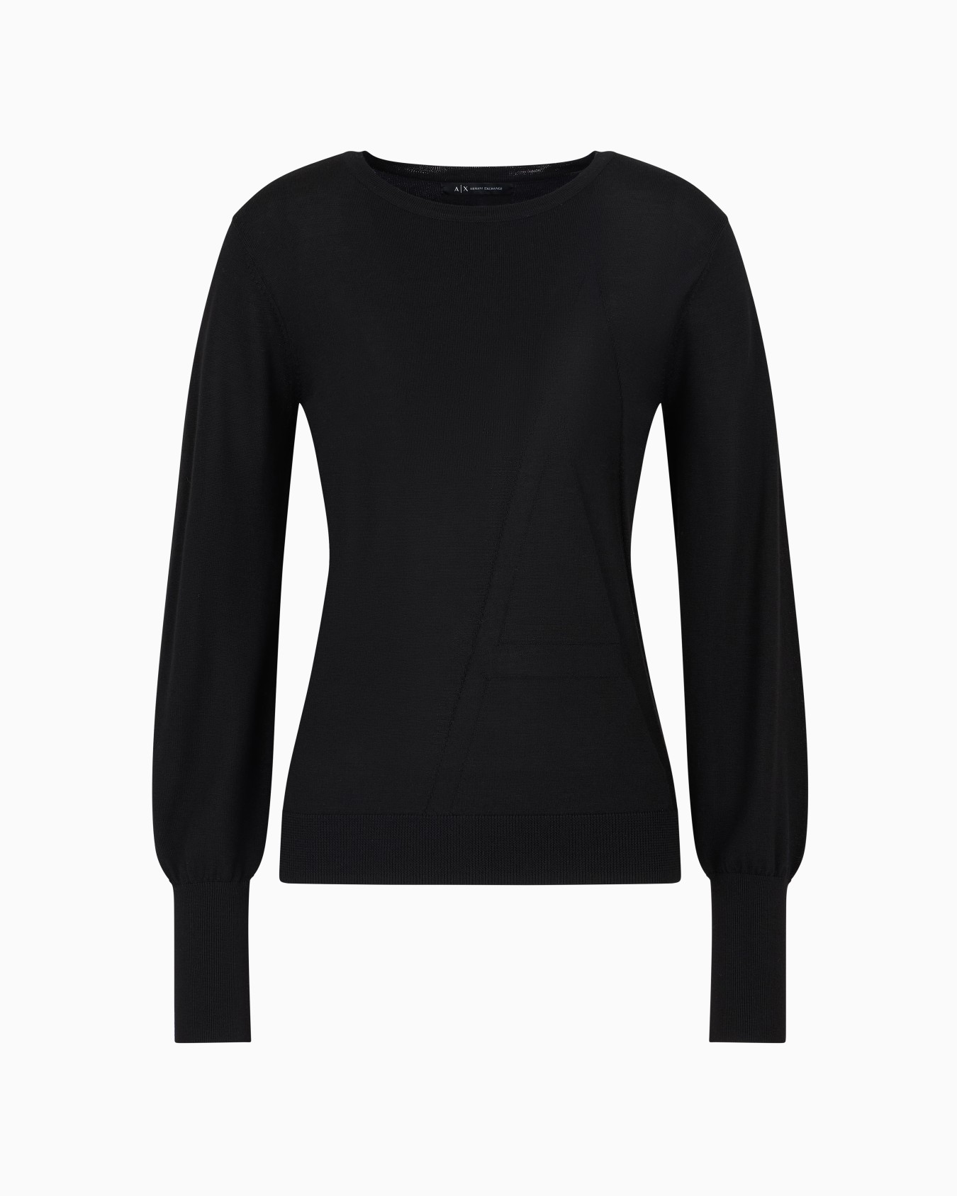 Sweater with wide sleeves and jacquard A-Line logo Slide 0