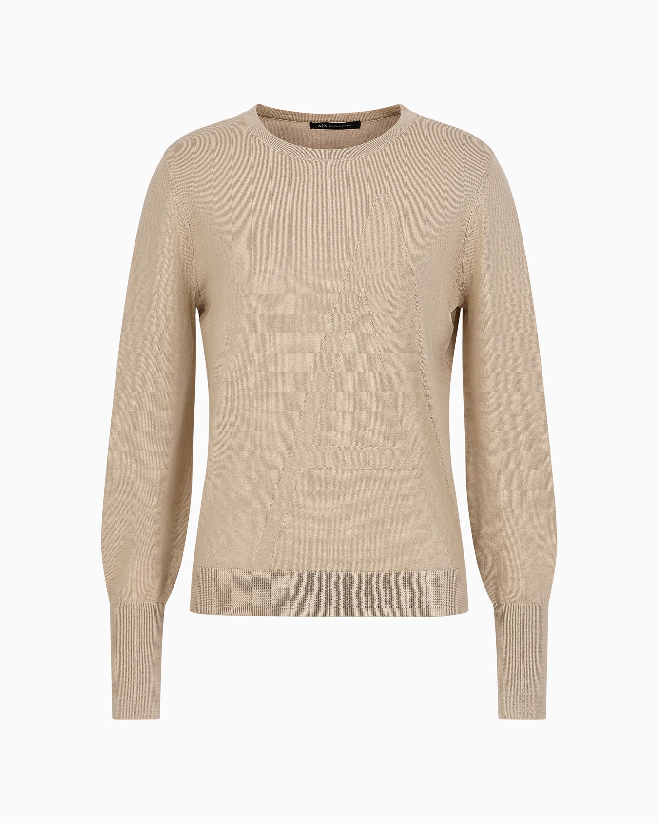 Pullover mit weiten Ärmeln und Jacquard-A-Line-Logo Folie 0
