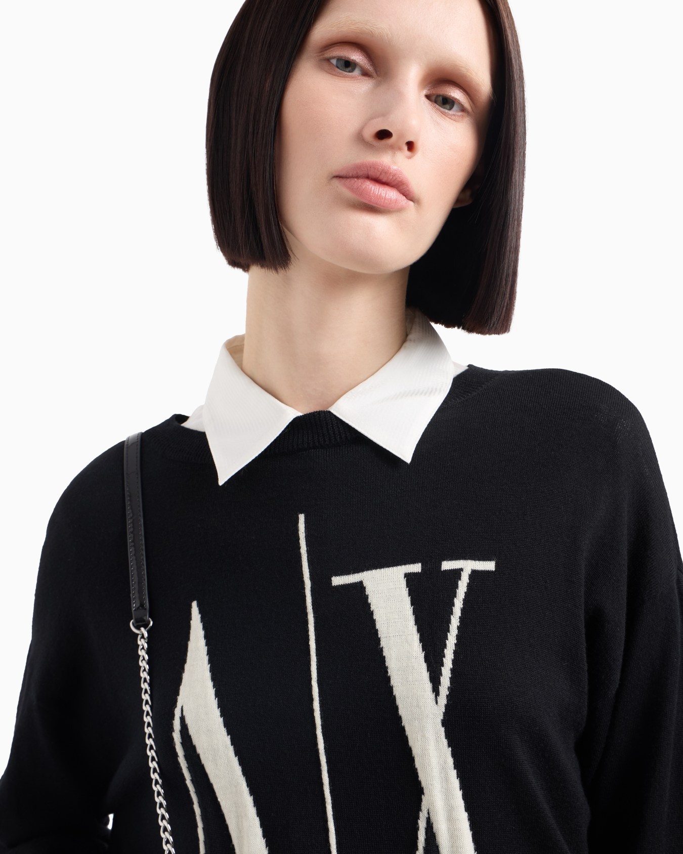 Maglione girocollo con maxi logo Slide 4