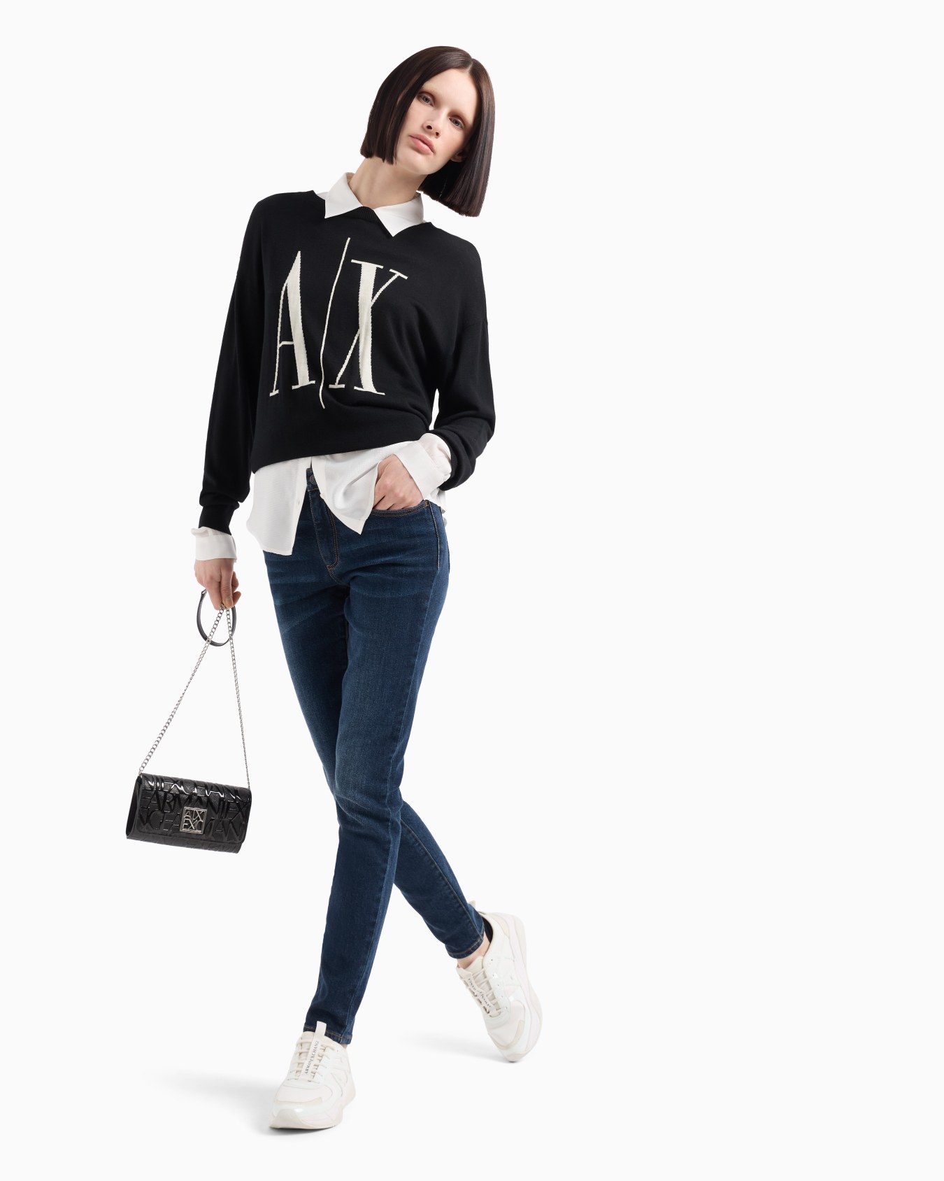 Maglione girocollo con maxi logo Slide 3