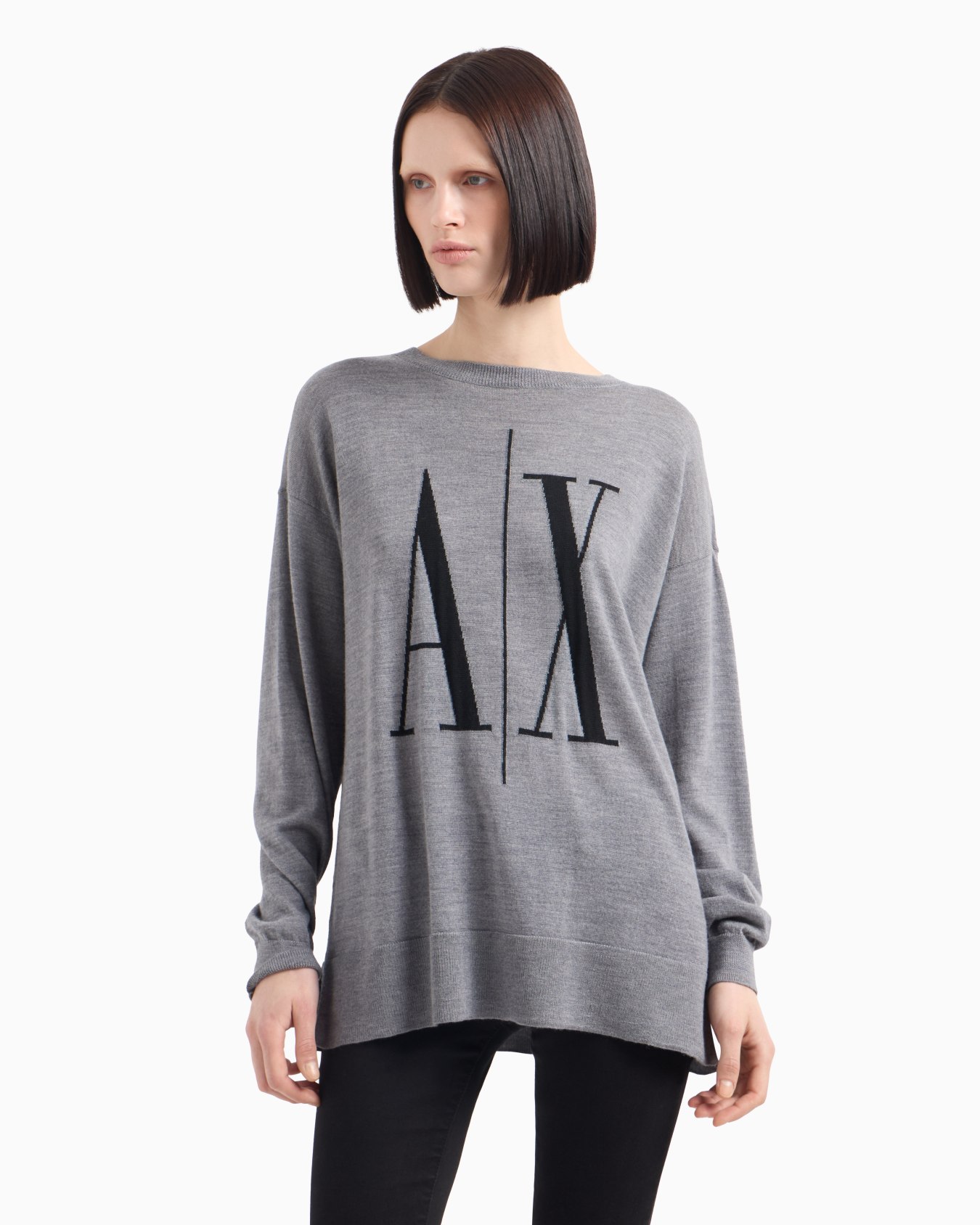 Crewneck sweater with maxi logo Slide 1