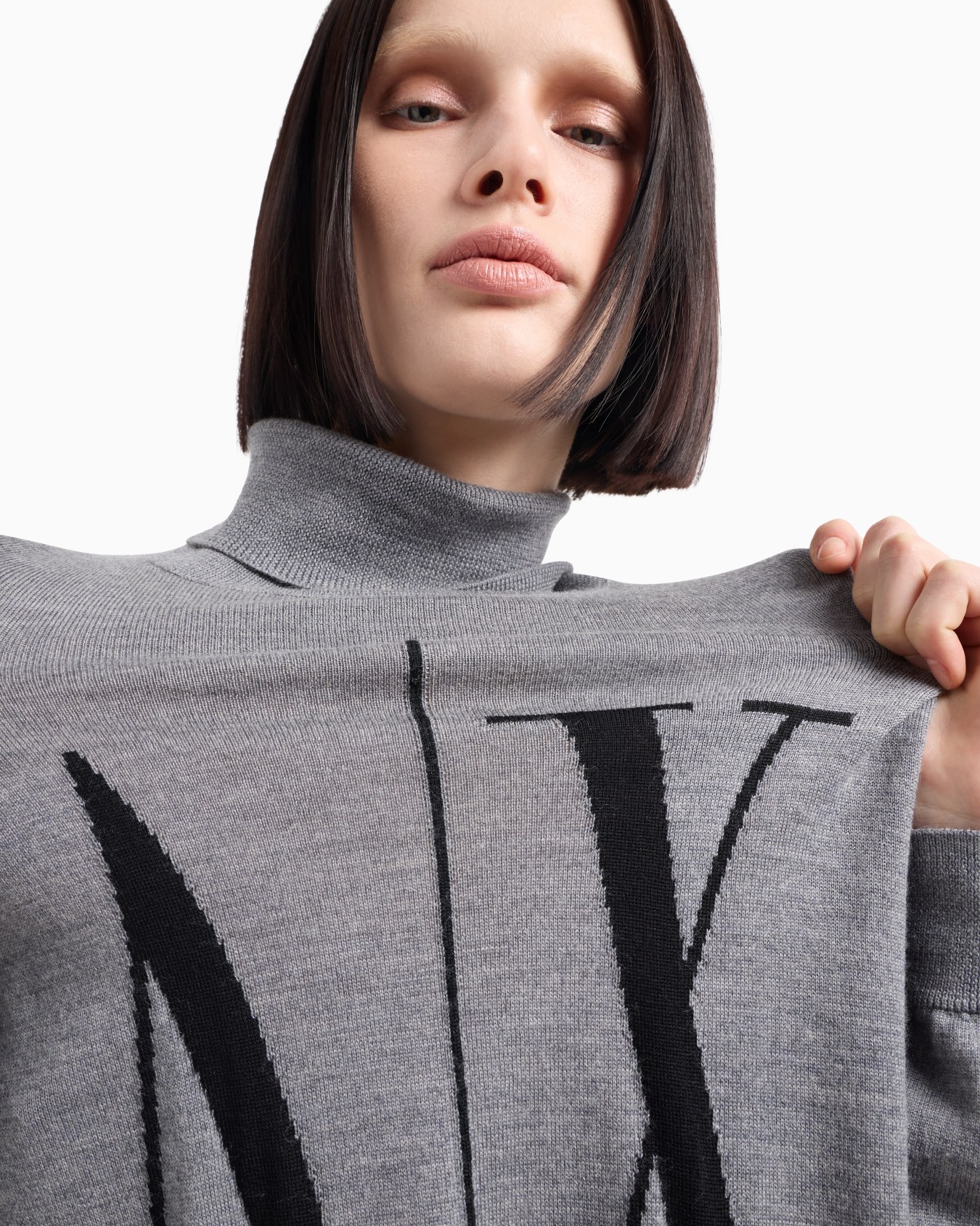 Maglione a collo alto con maxi logo Slide 4