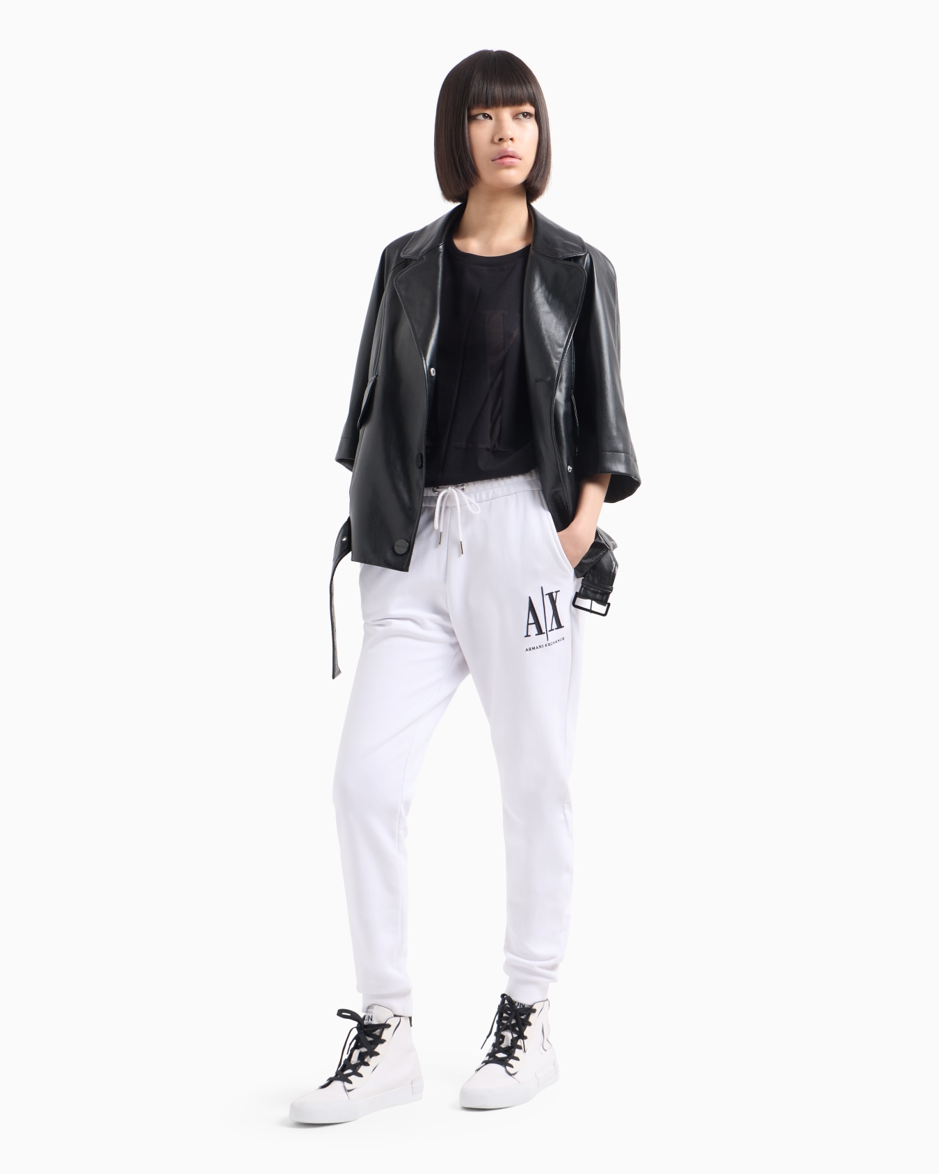 Soft yarn jogger pants with logo Slide 3