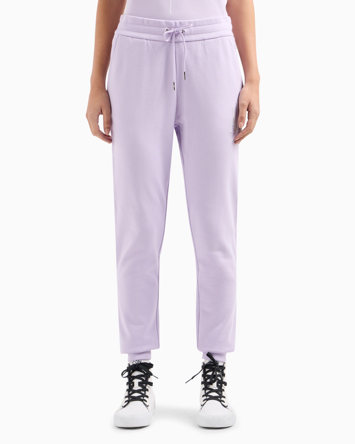 Soft yarn jogger pants with logo Diapositiva 1