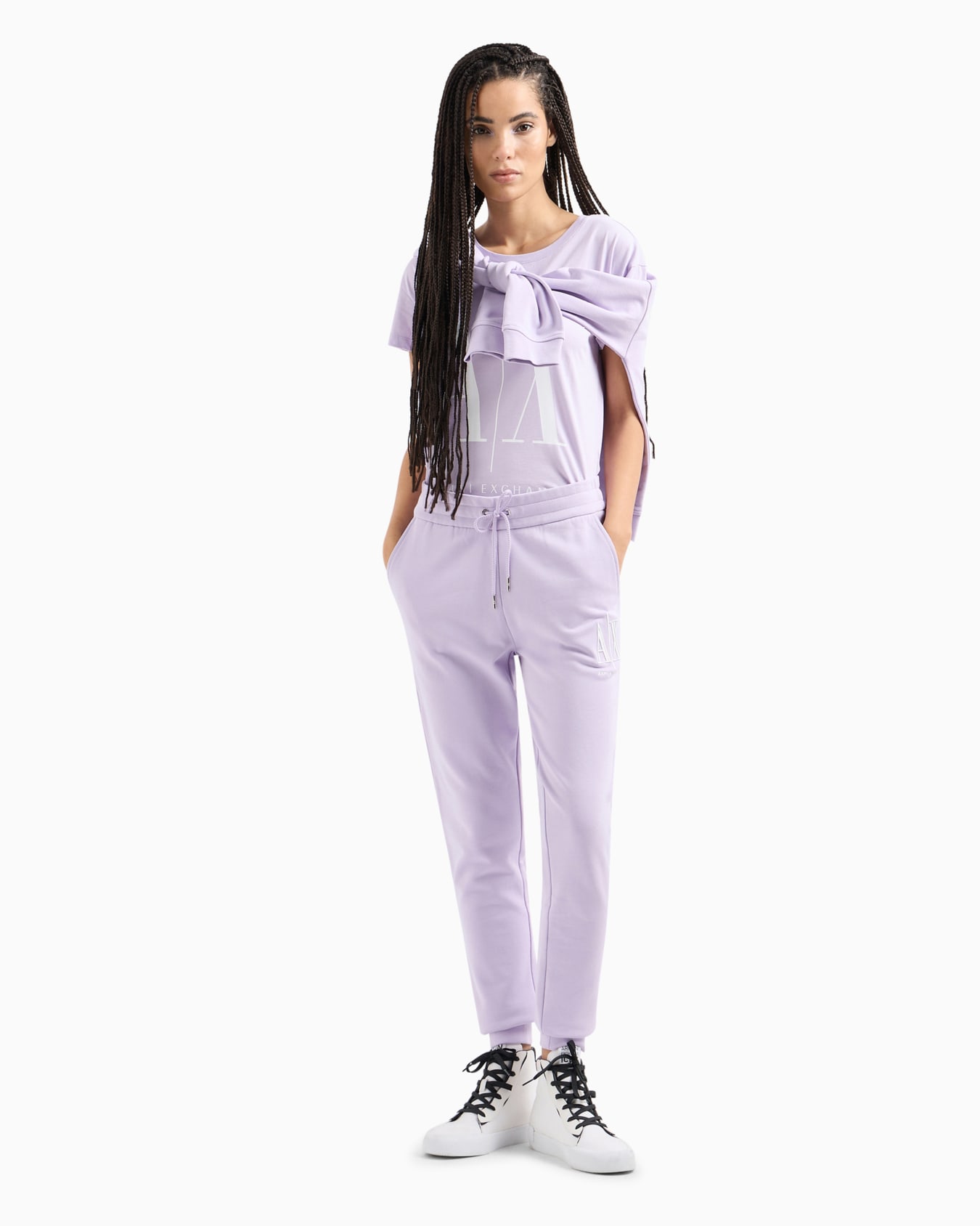 Soft yarn jogger pants with logo Diapositiva 3