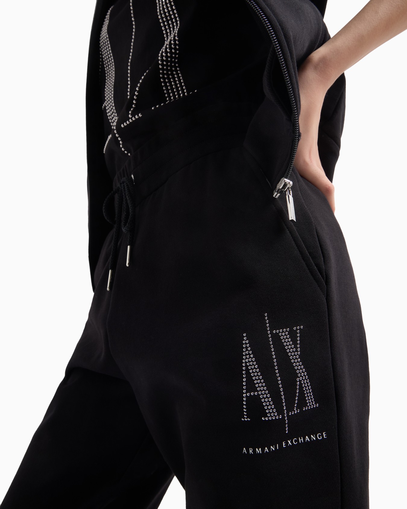 Icon Project French terry jogger trousers with studs Slide 4