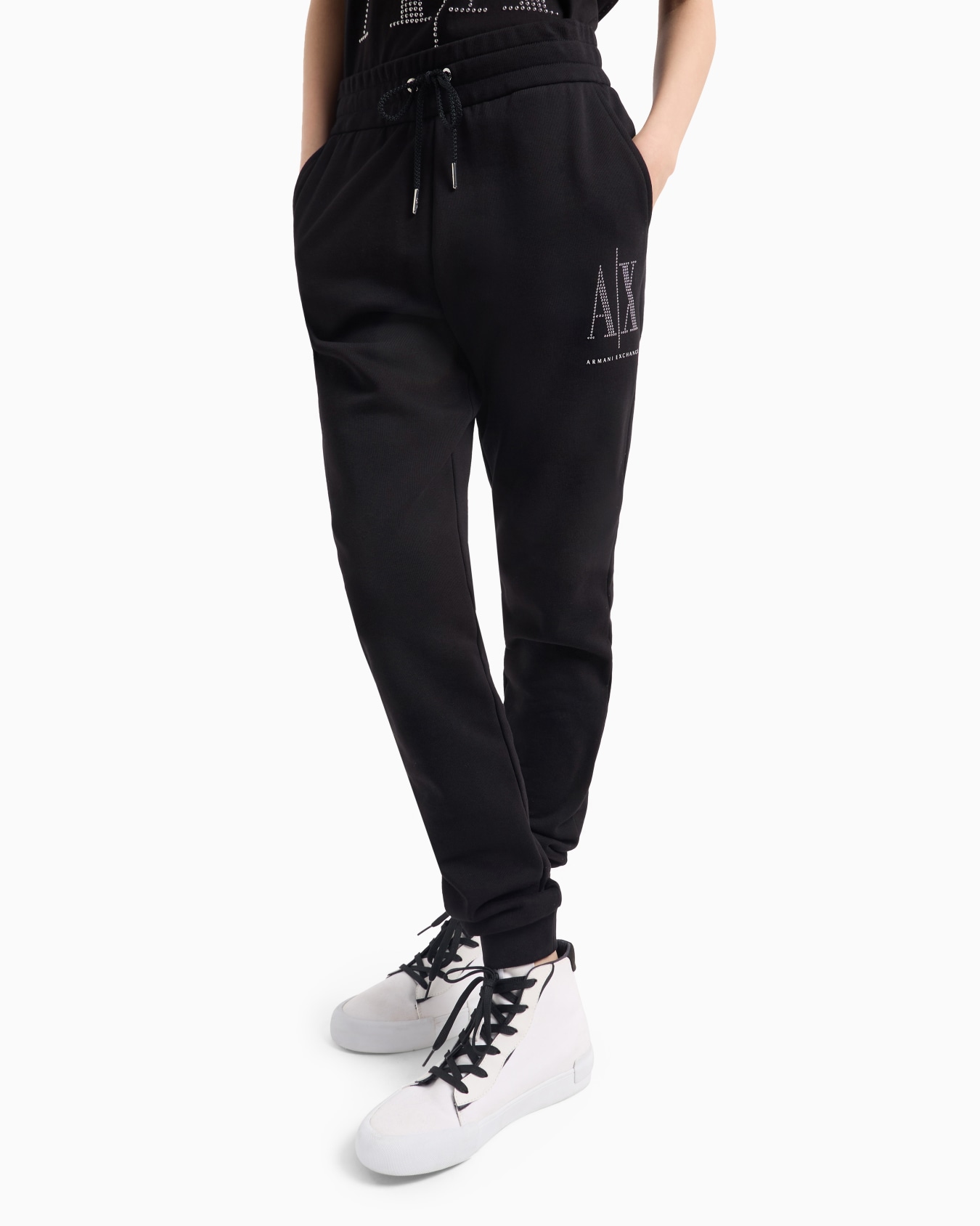 Icon Project French terry jogger trousers with studs Slide 1