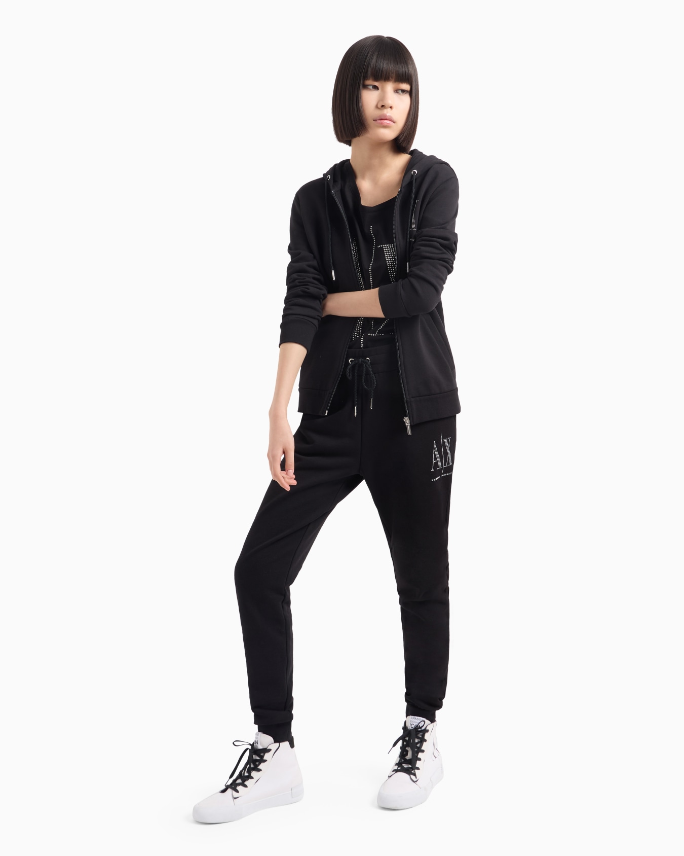 Icon Project French terry jogger trousers with studs Slide 3
