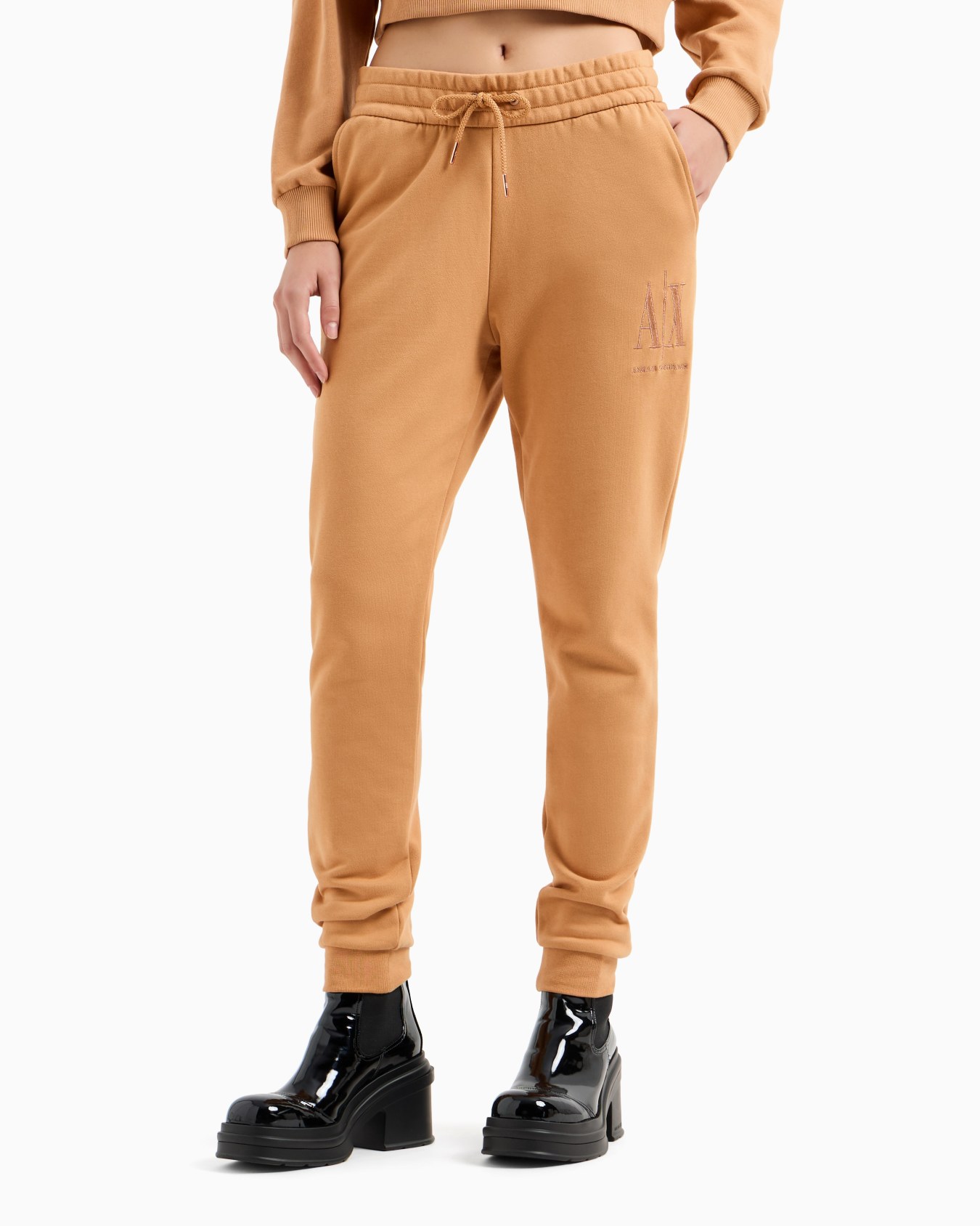 Soft yarn jogger pants with logo Slide 1