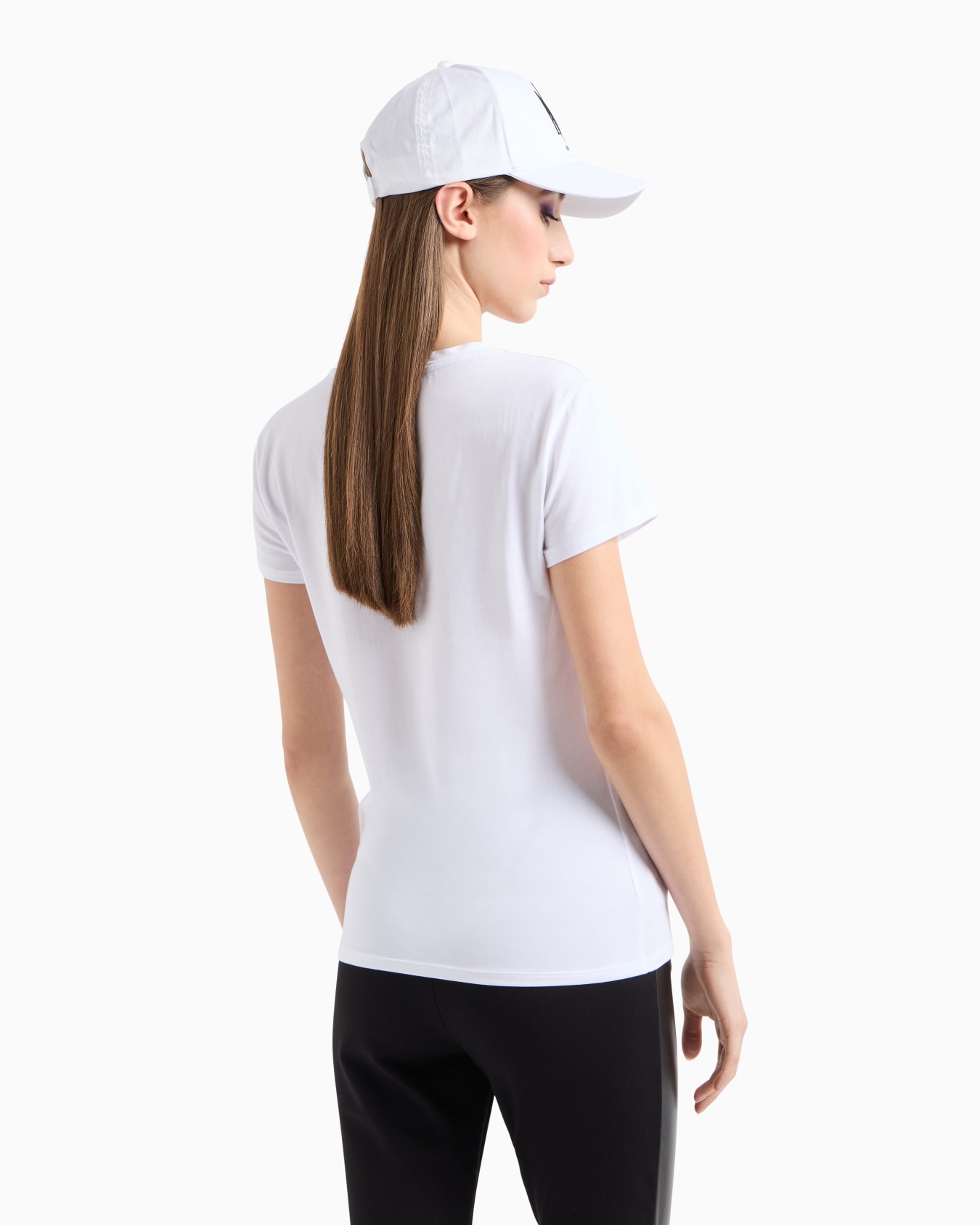 Slim fit T-shirt in stretch cotton jersey Slide 2